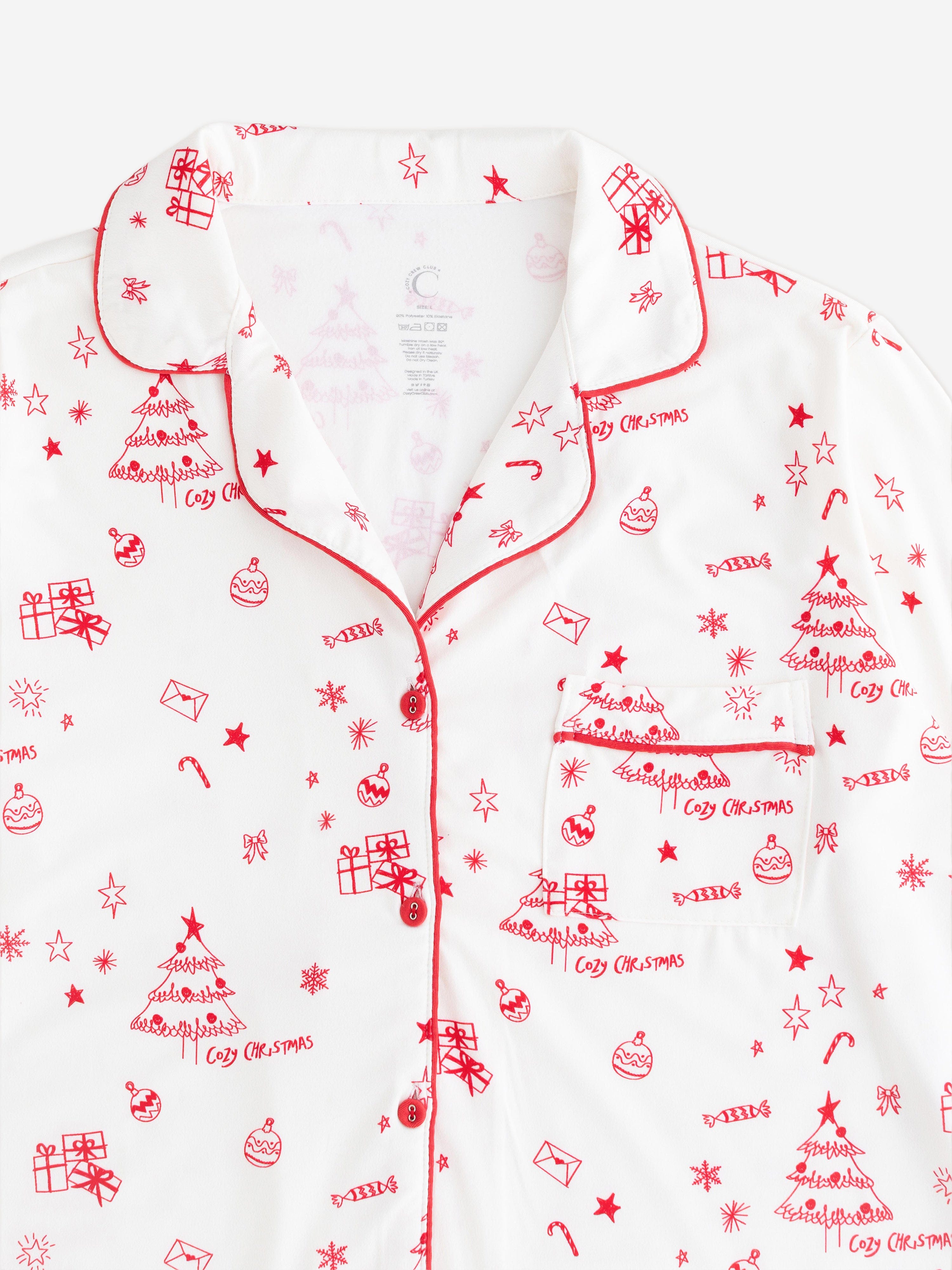 Cozy Crew Club Adult COZY Fa La La Christmas Pyjamas in Ivory
