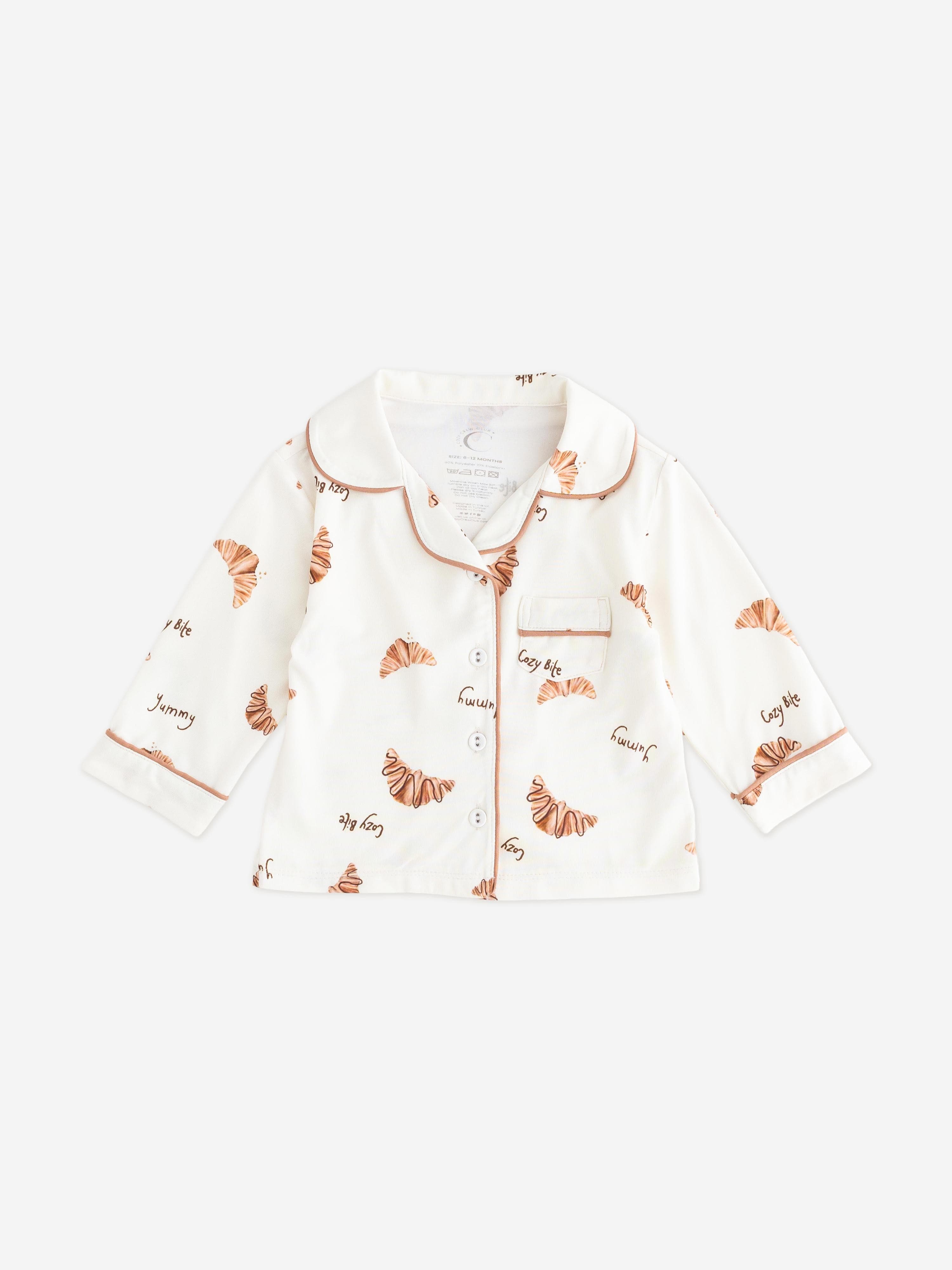 Cozy Crew Club Kids Mini COZY Croissant Club Pyjamas in Ivory
