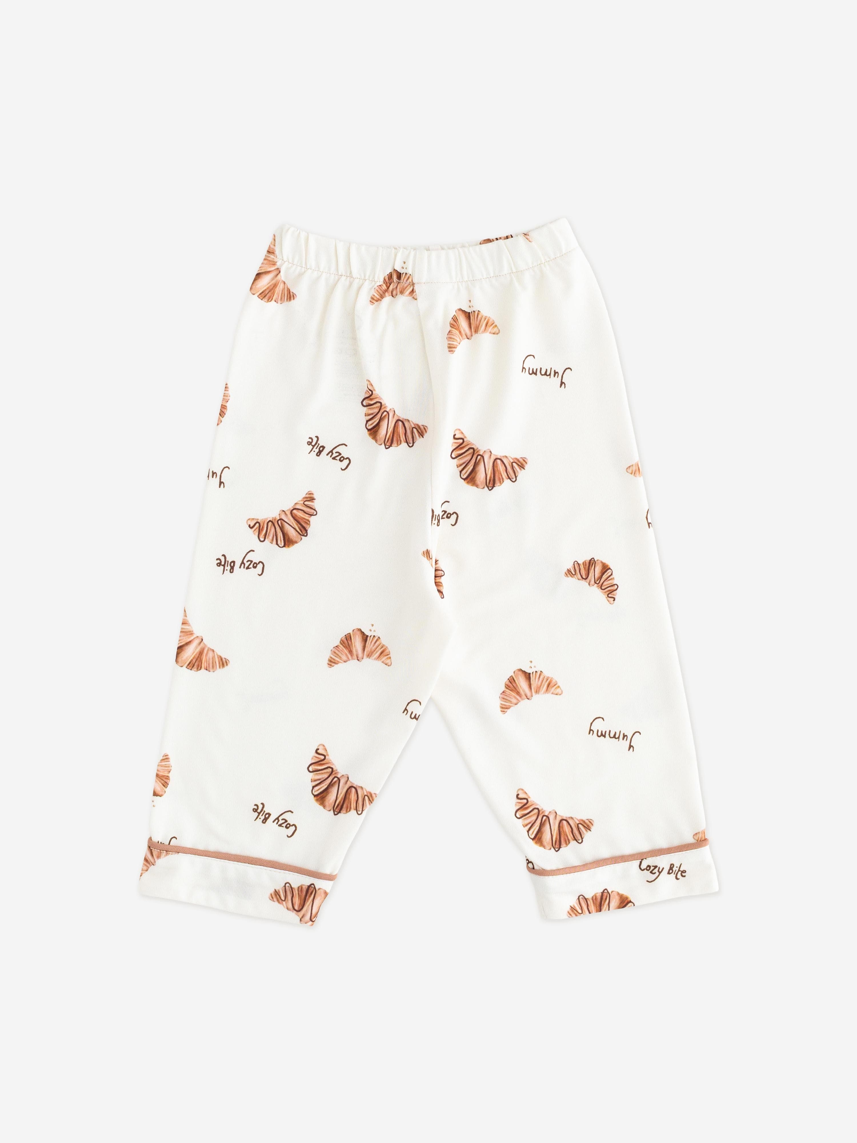 Cozy Crew Club Kids Mini COZY Croissant Club Pyjamas in Ivory