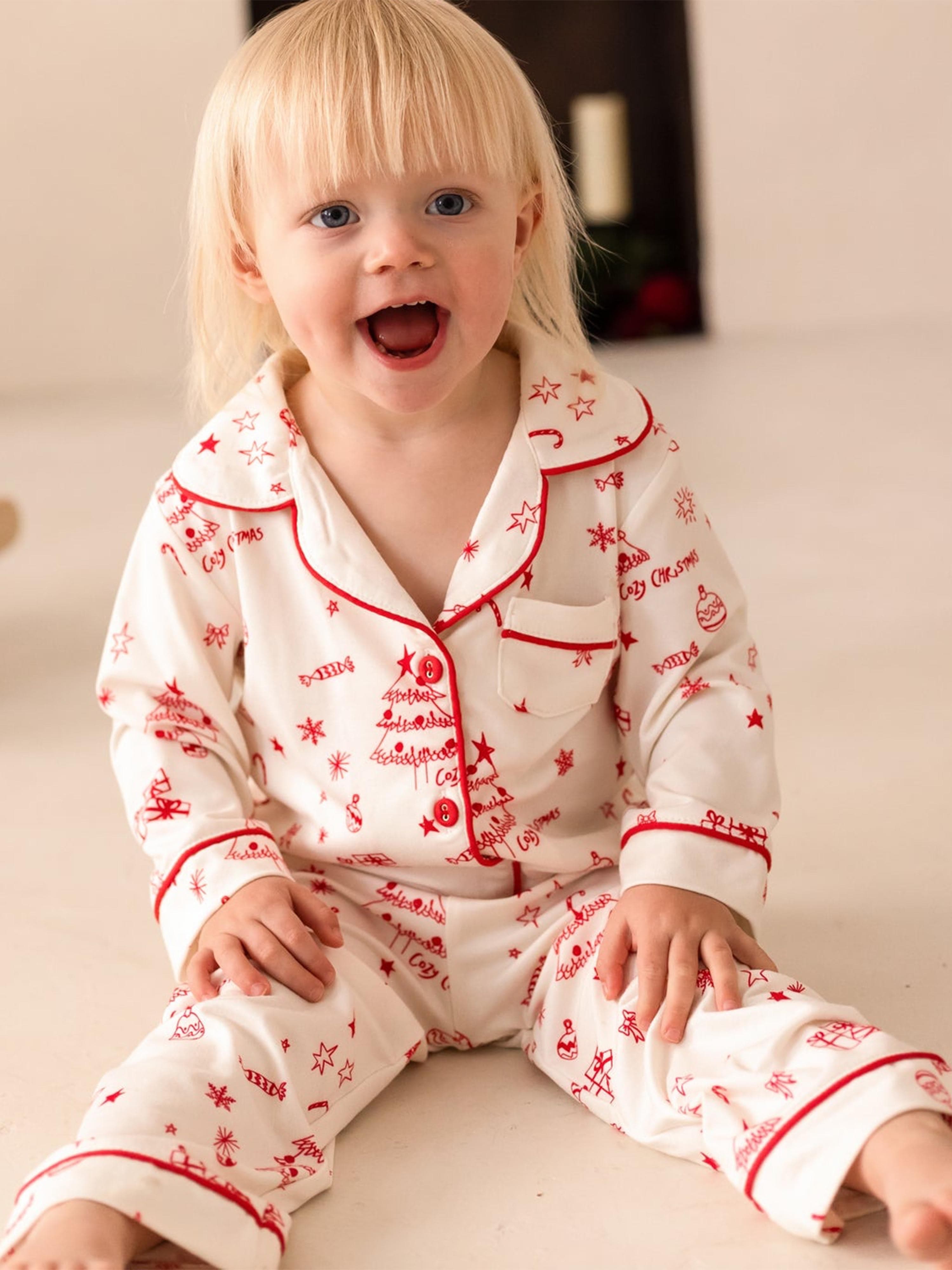 Cozy Crew Club Kids Mini COZY Fa La La Christmas Pyjamas in Red