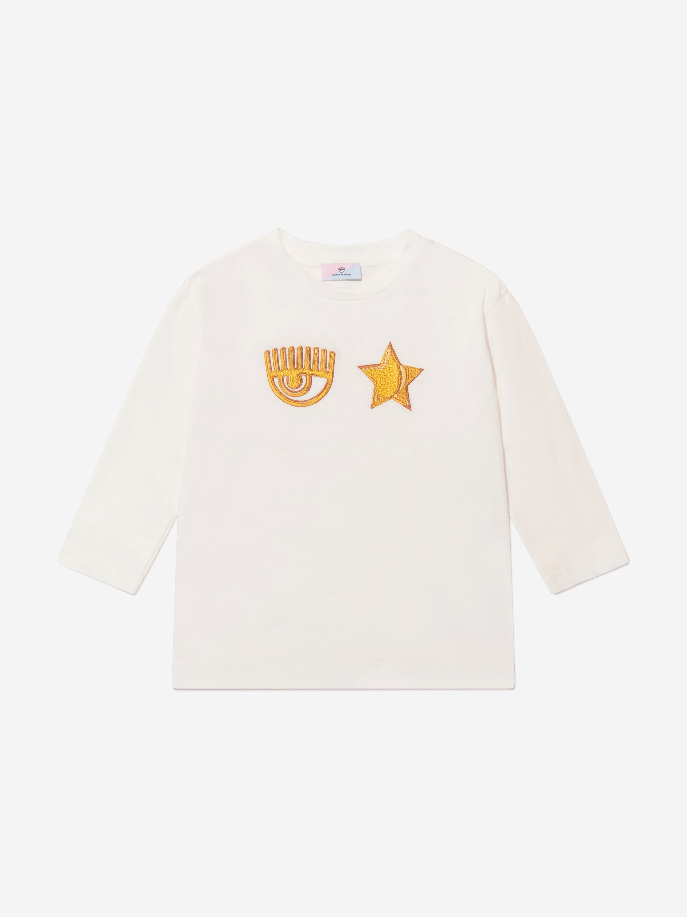 Chiara Ferragni Girls Long Sleeve Eyestar Maxi T-Shirt