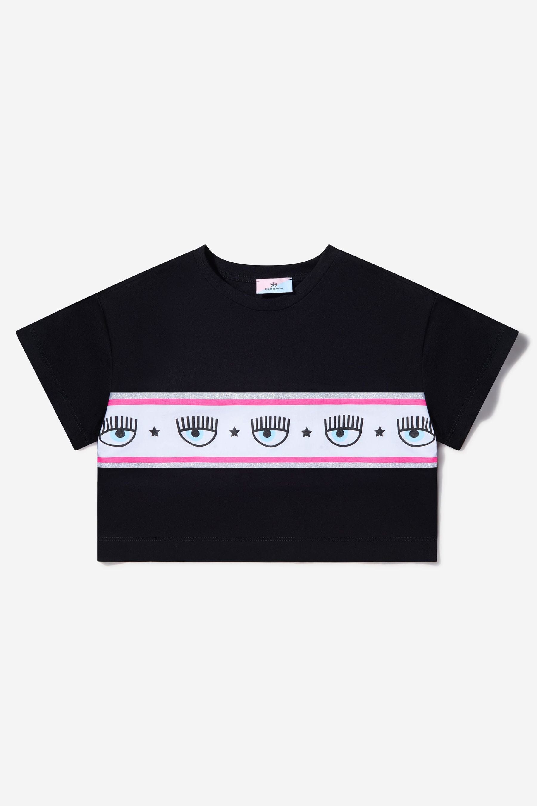 Chiara Ferragni Girls Cotton Jersey Cropped Logo T-Shirt