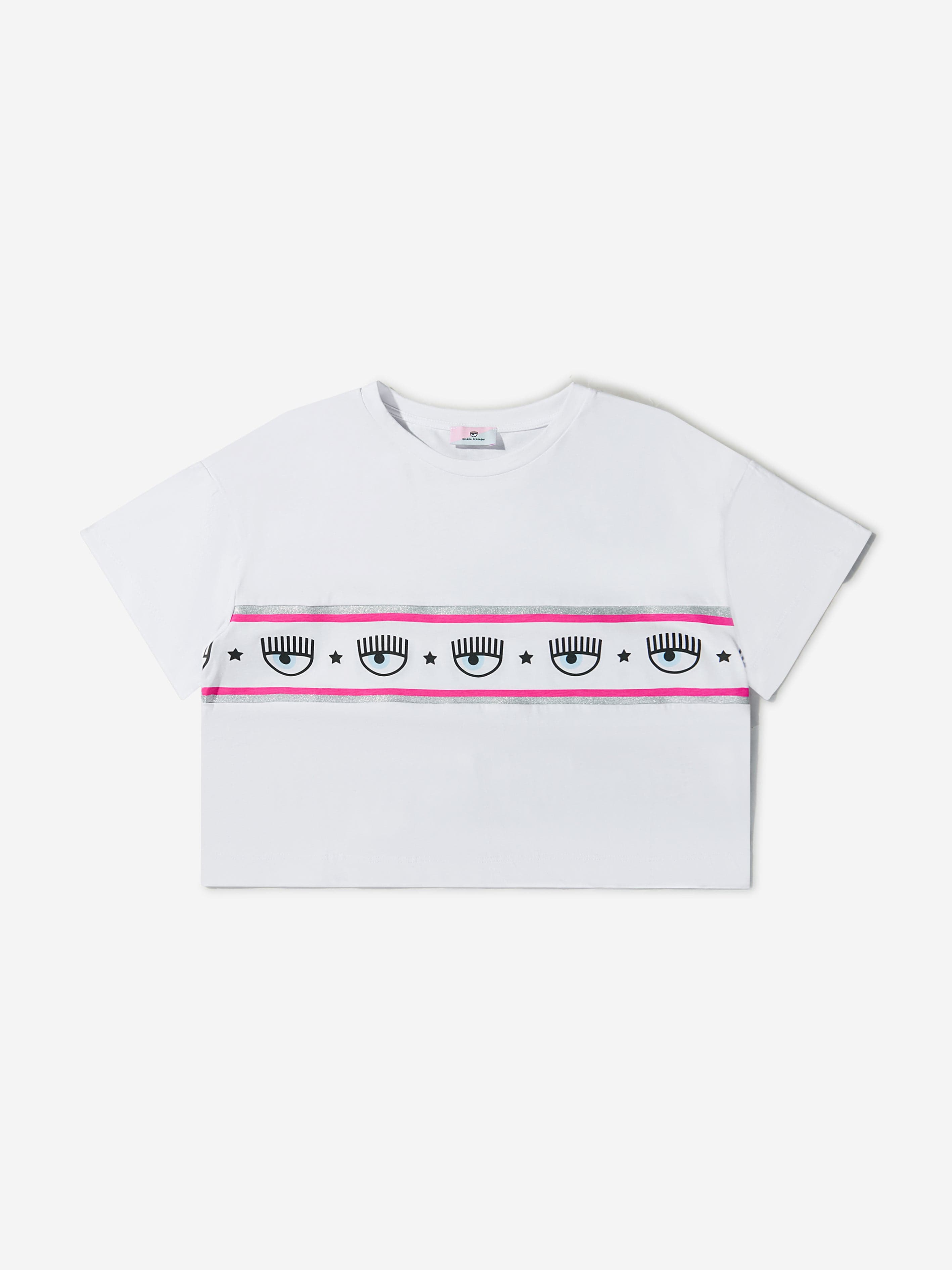 Chiara Ferragni Girls Cotton Jersey Cropped Logo T-Shirt