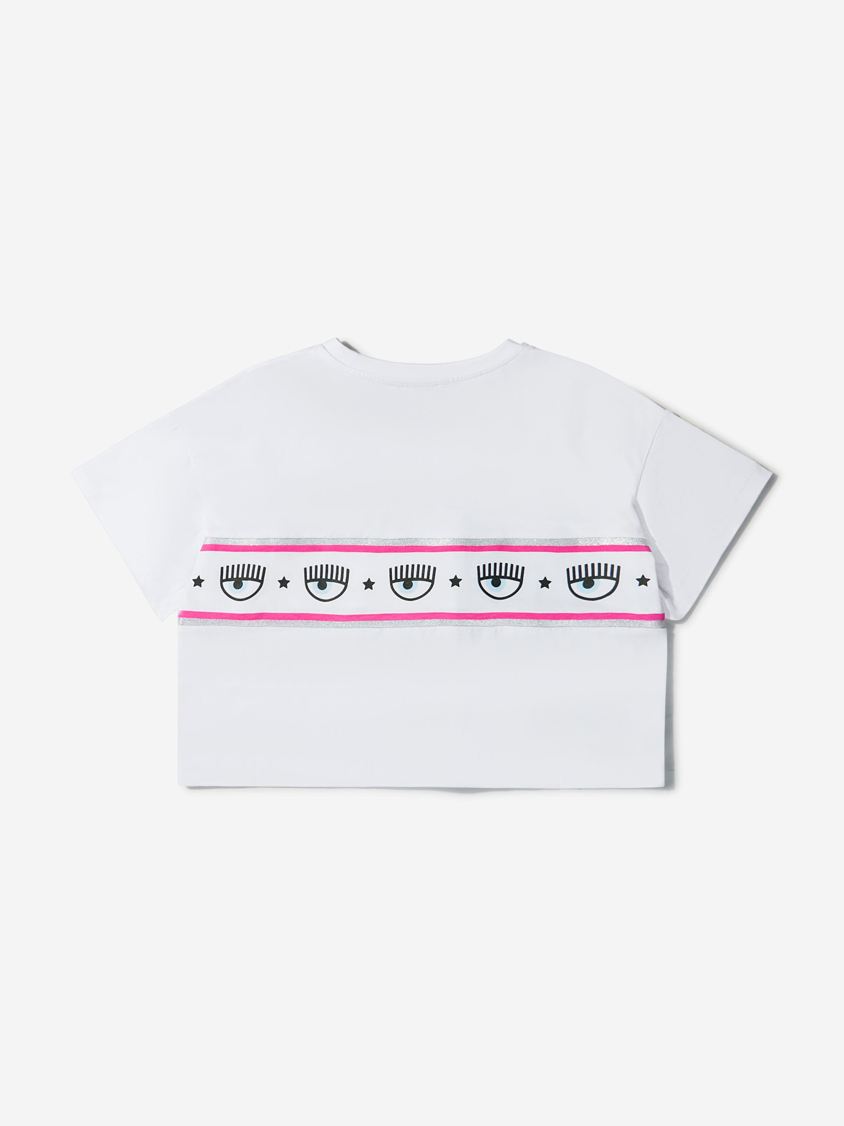 Chiara Ferragni Girls Cotton Jersey Cropped Logo T-Shirt