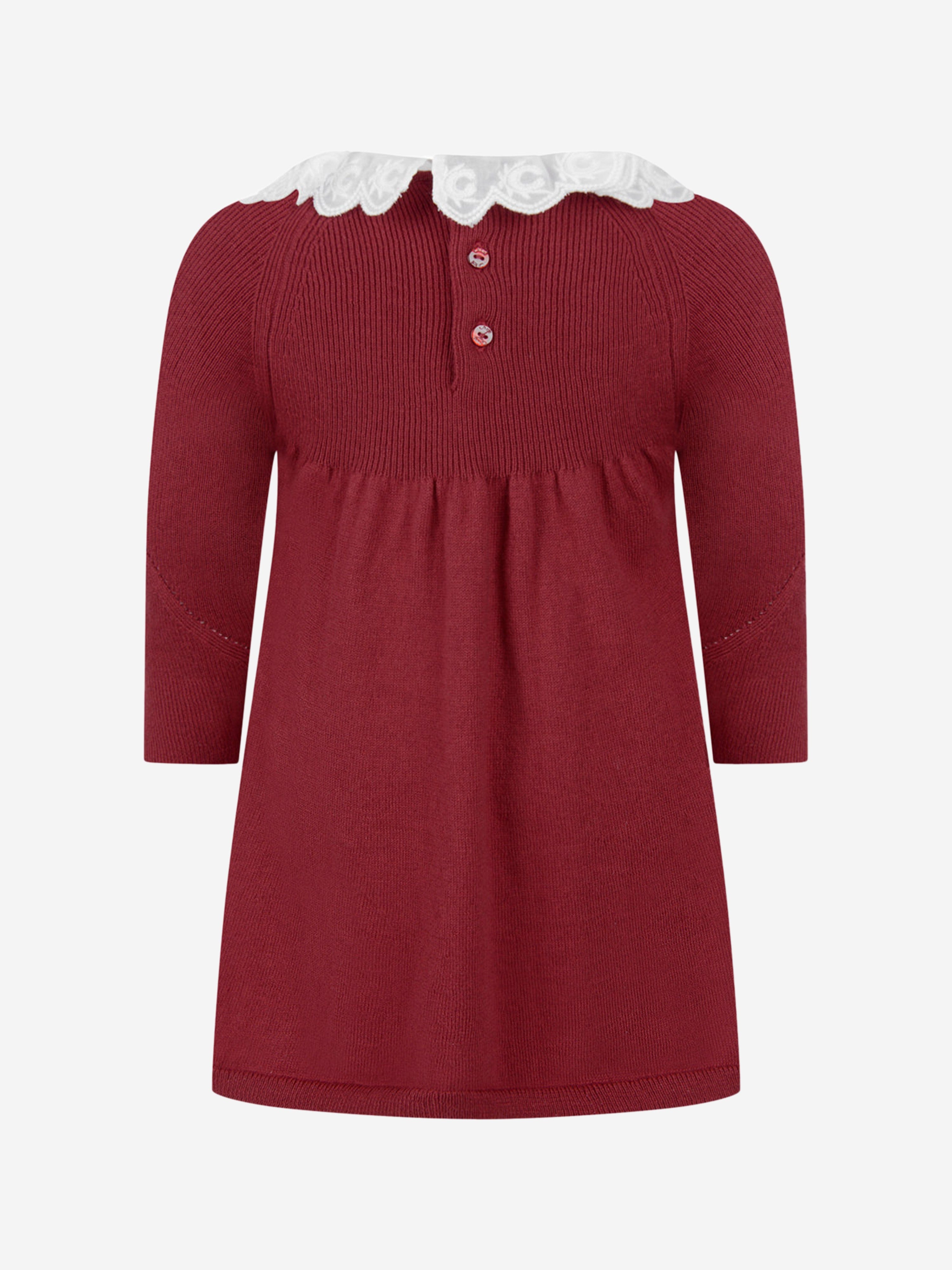 Chloe Baby Girls Red Cotton Knitted Dress