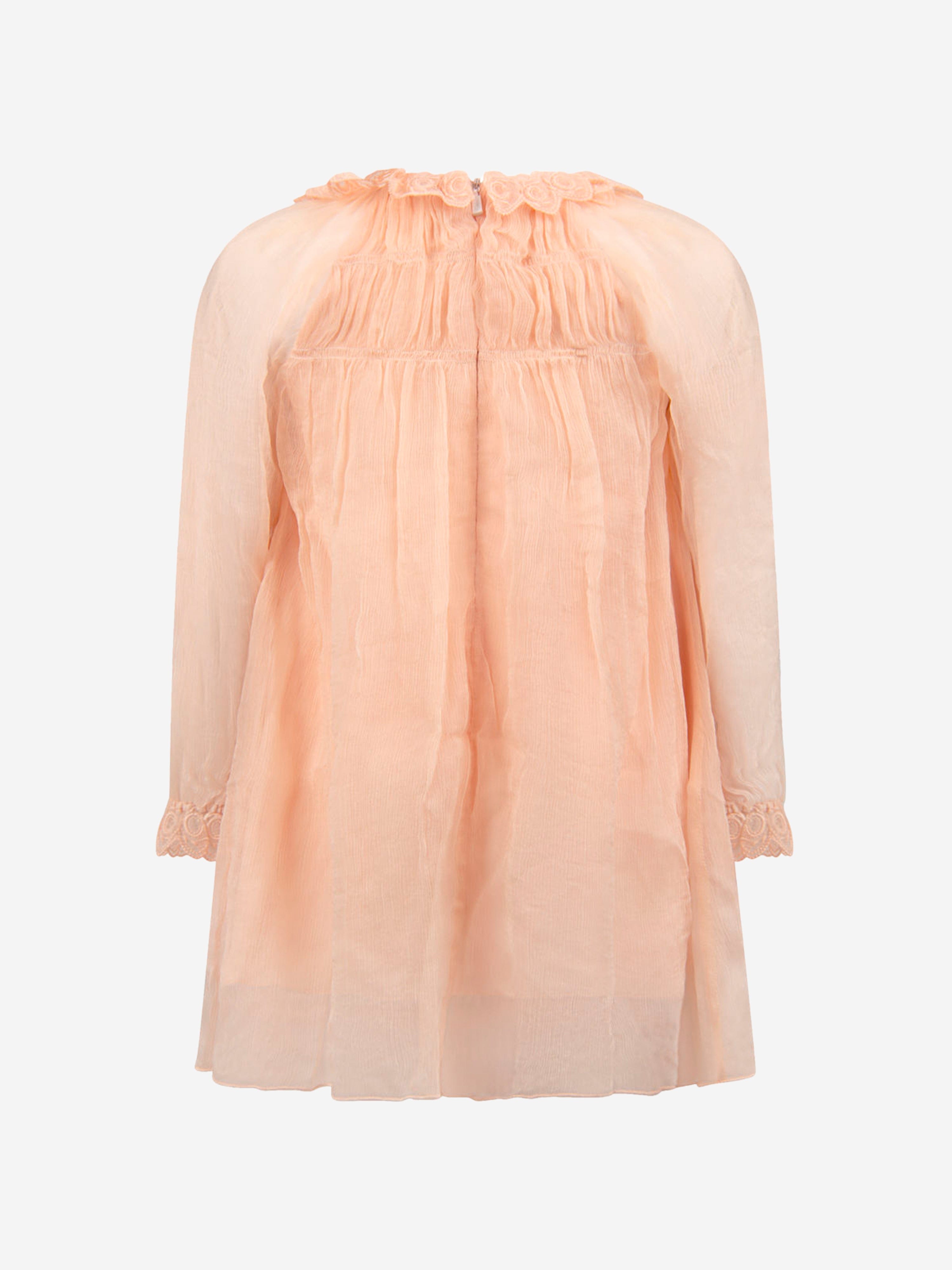 Chloe Girls Light Pink Silk Dress