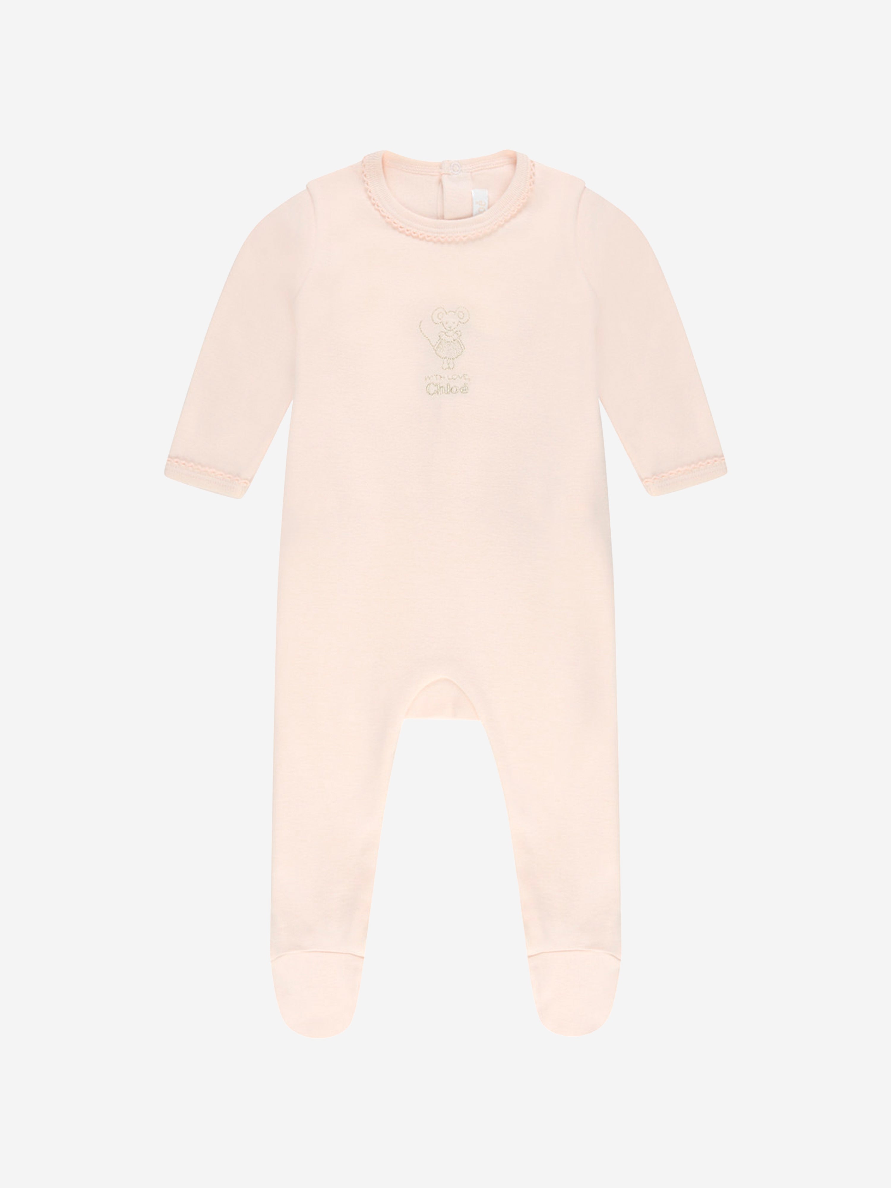 Chloe Girls Pink Cotton Babygrow Gift Set