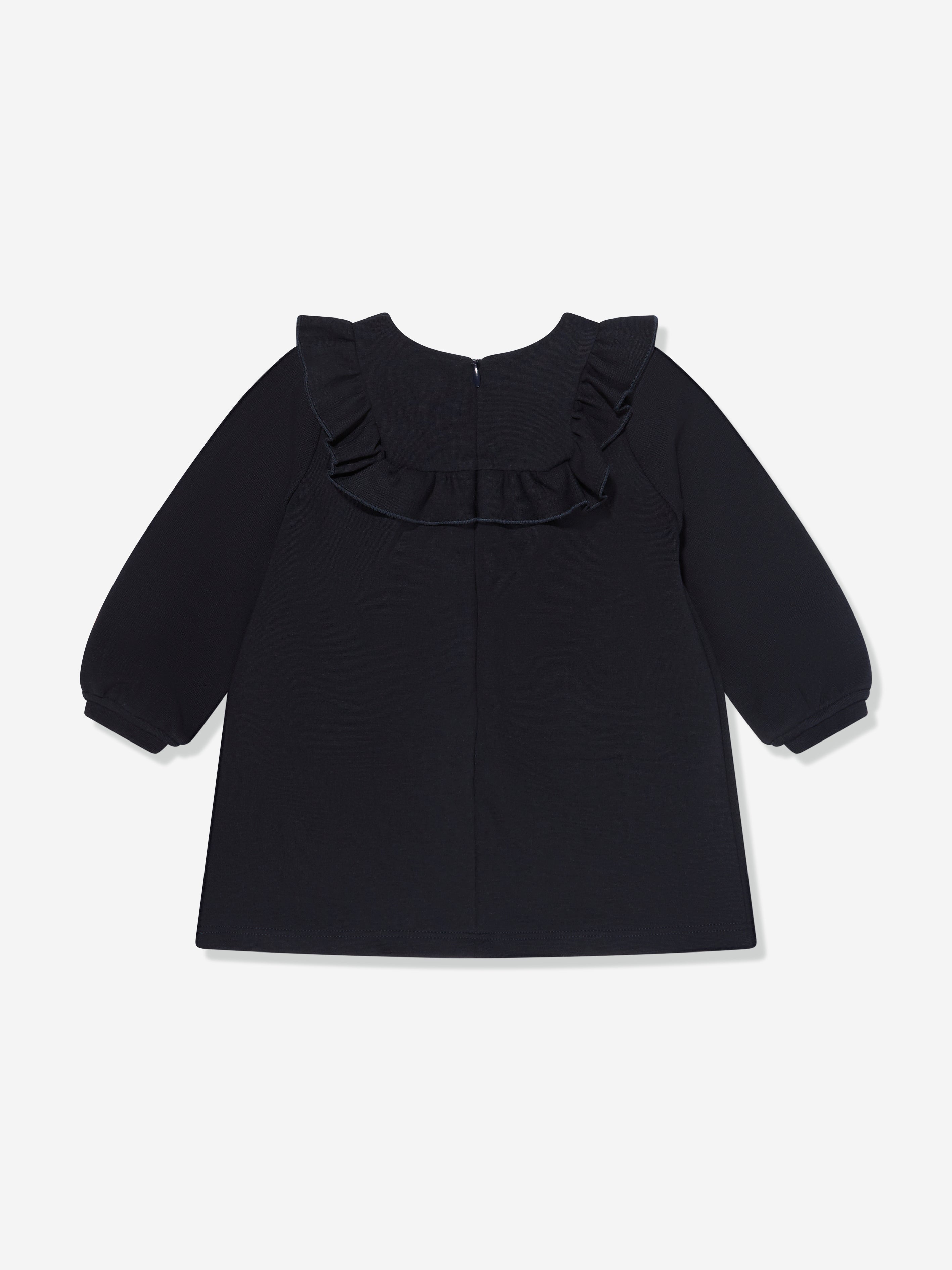 Chloé Baby Girls Ruffle Trim Dress in Navy