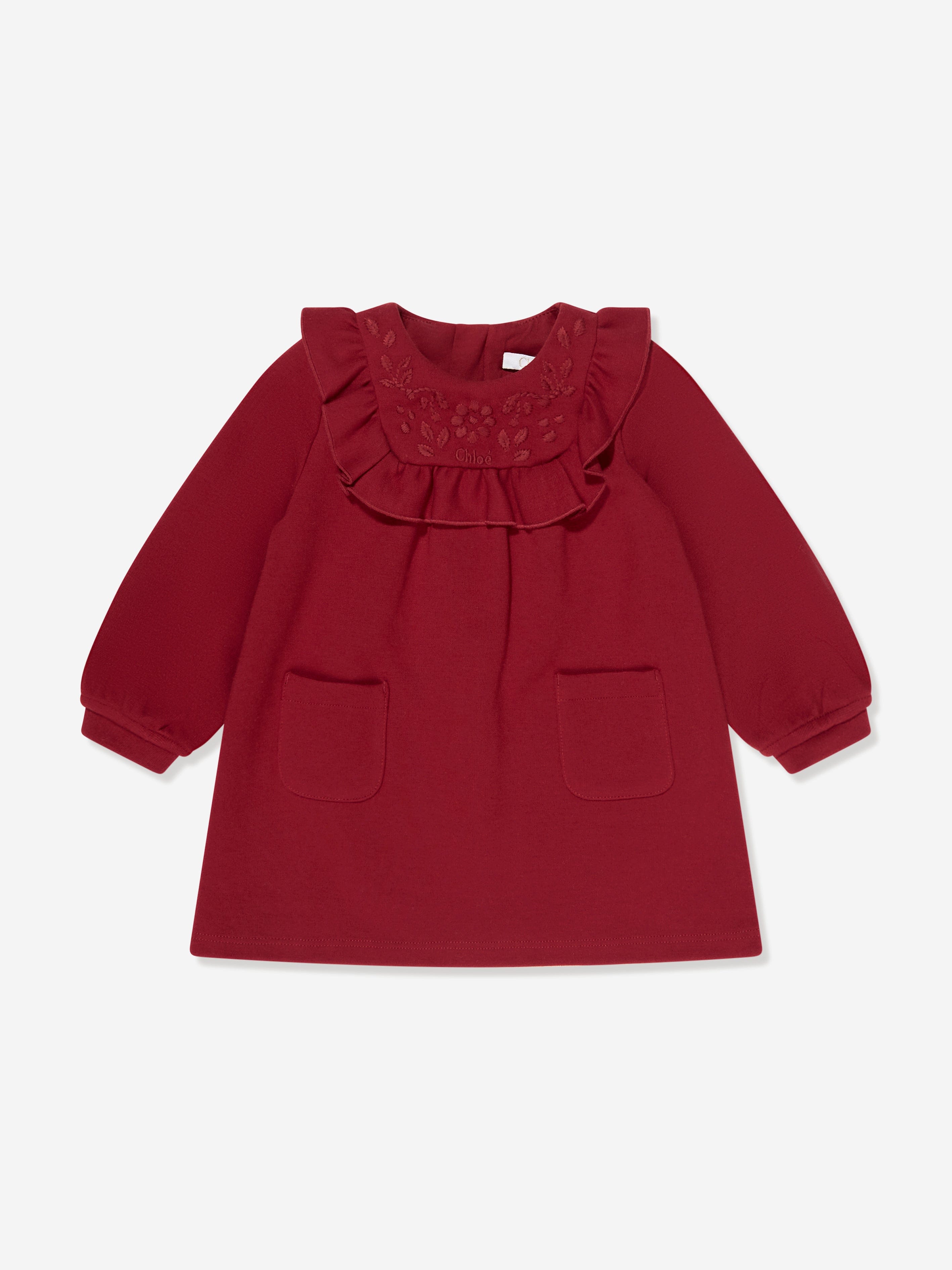 Chloé Baby Girls Ruffle Trim Dress in Red