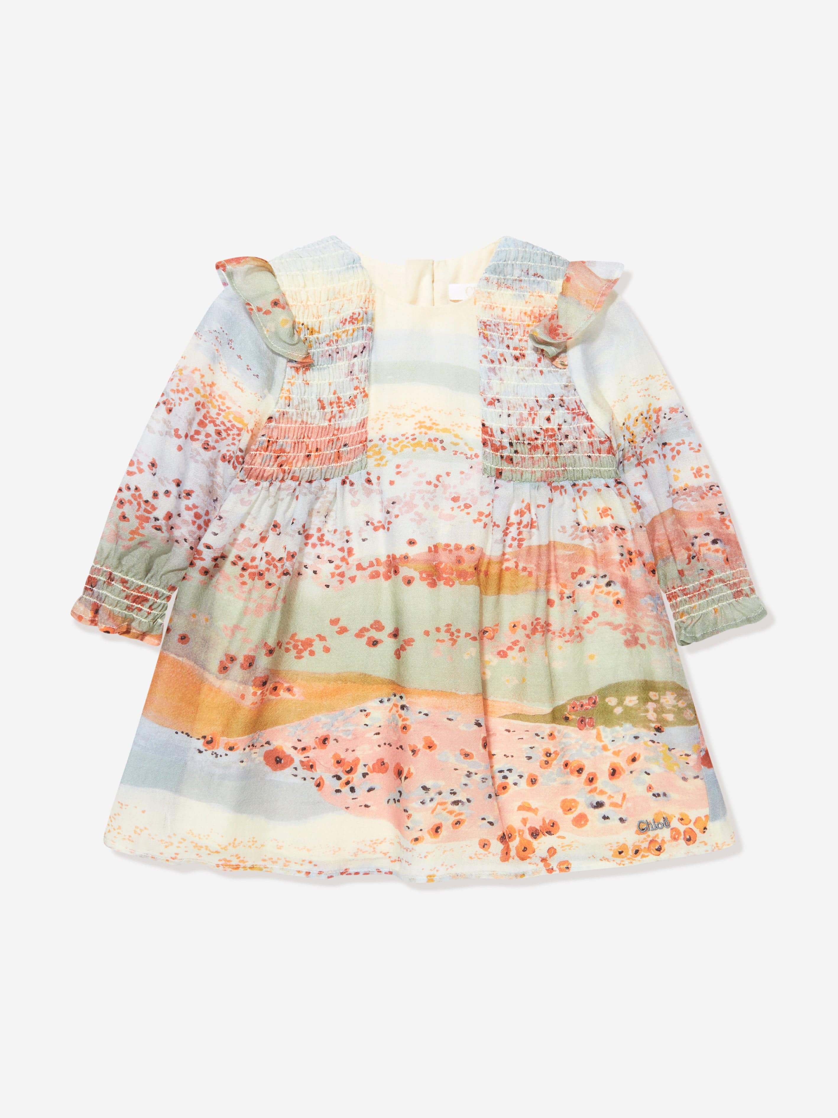 Chloé Baby Girls Wool Dress in Multicolour