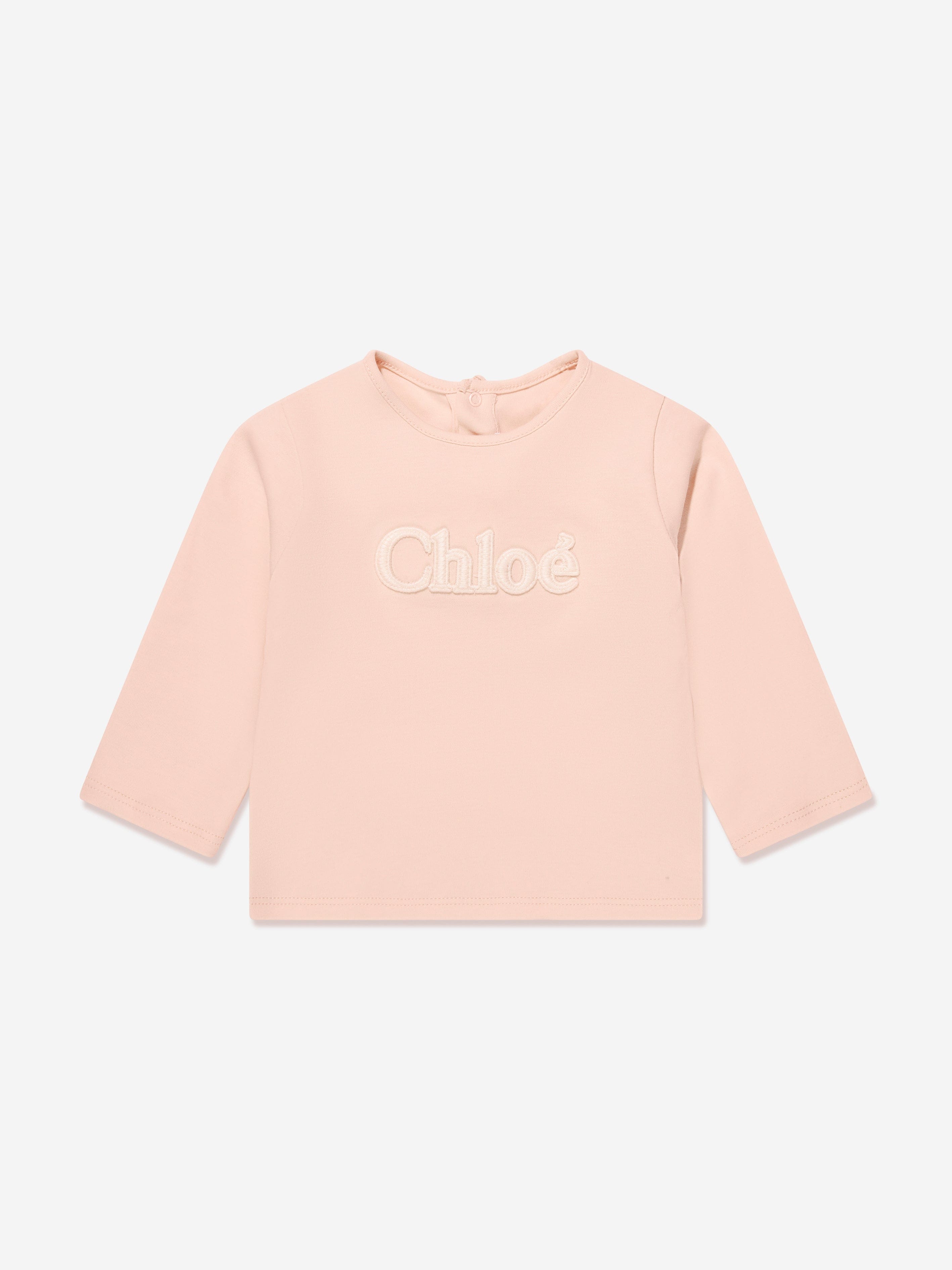 Chloé Baby Girls Long Sleeve T-Shirt in Pink