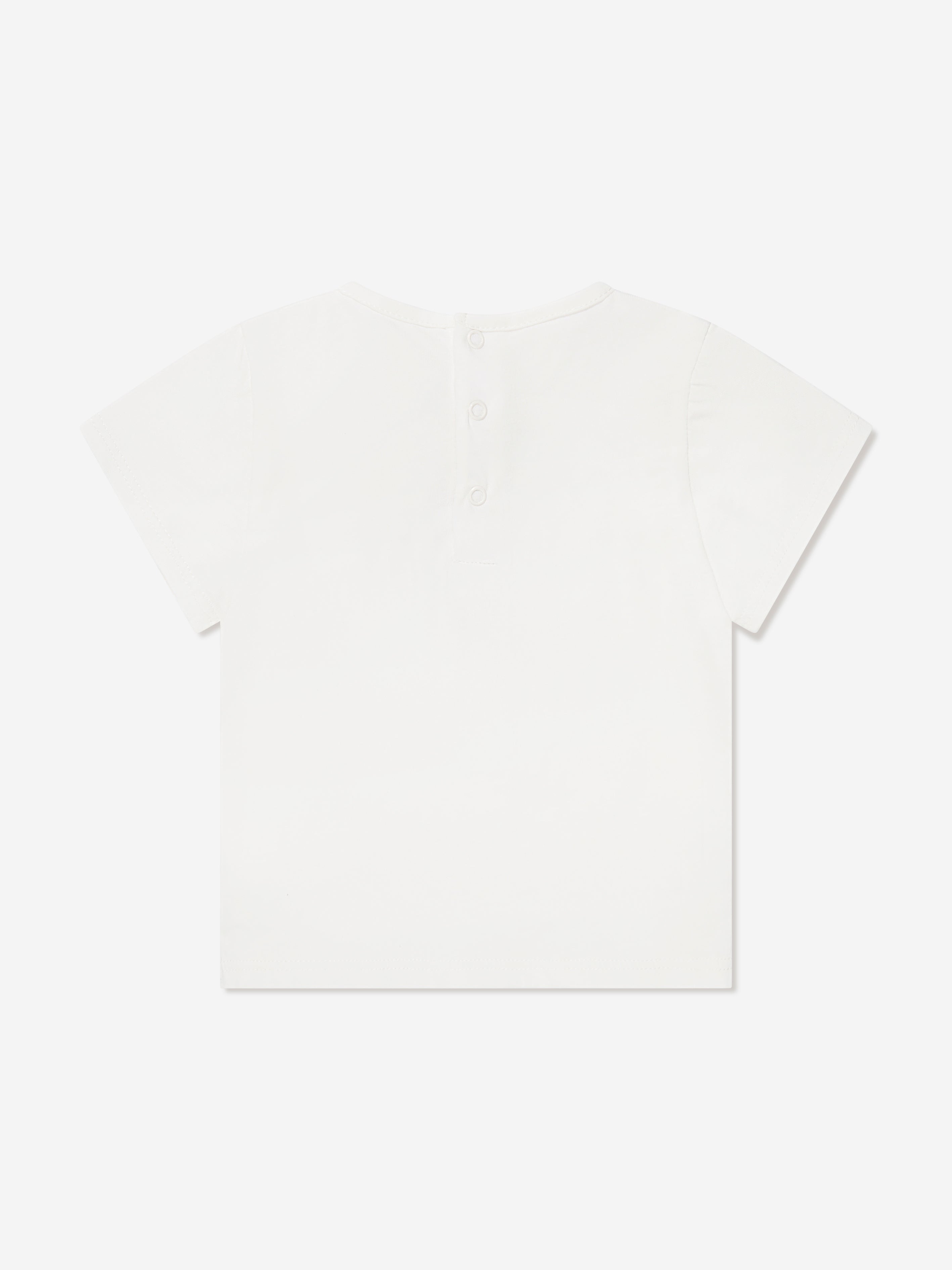 Chloé Baby Girls Organic Cotton Logo T-Shirt in Ivory