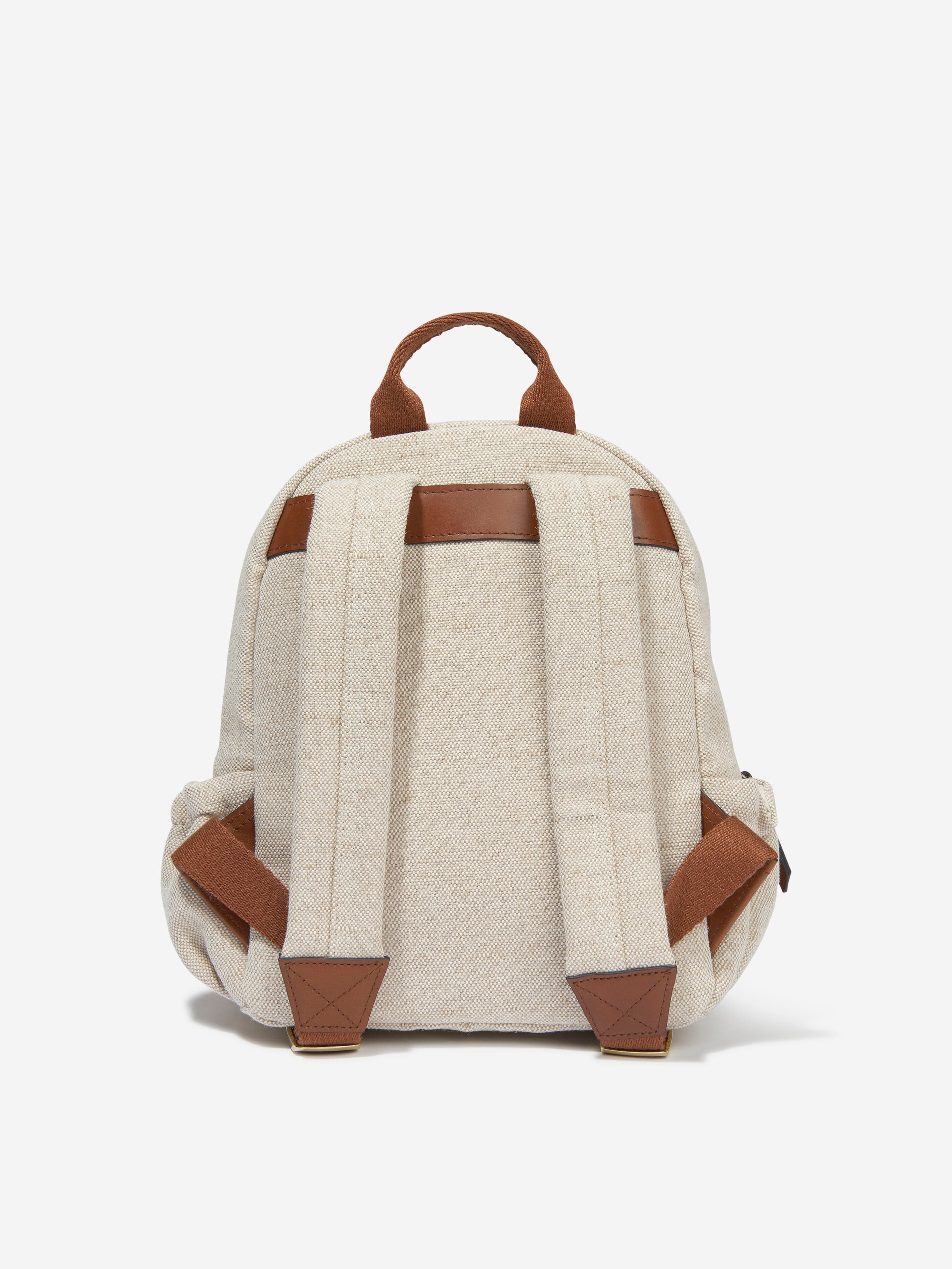 Chloé Girls Logo Backpack in Beige