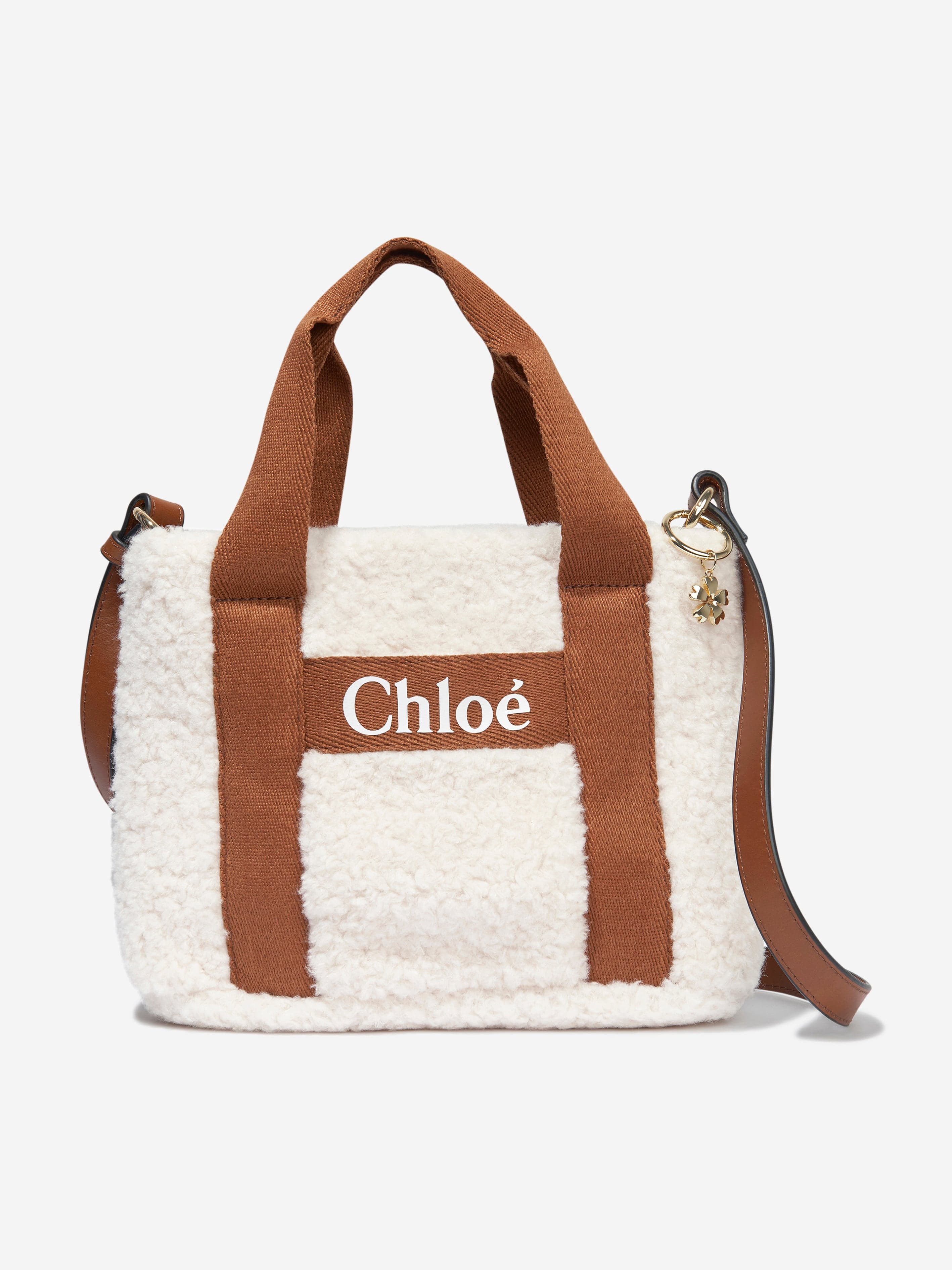 Chloé Girls Logo Shoulder Bag in Ivory