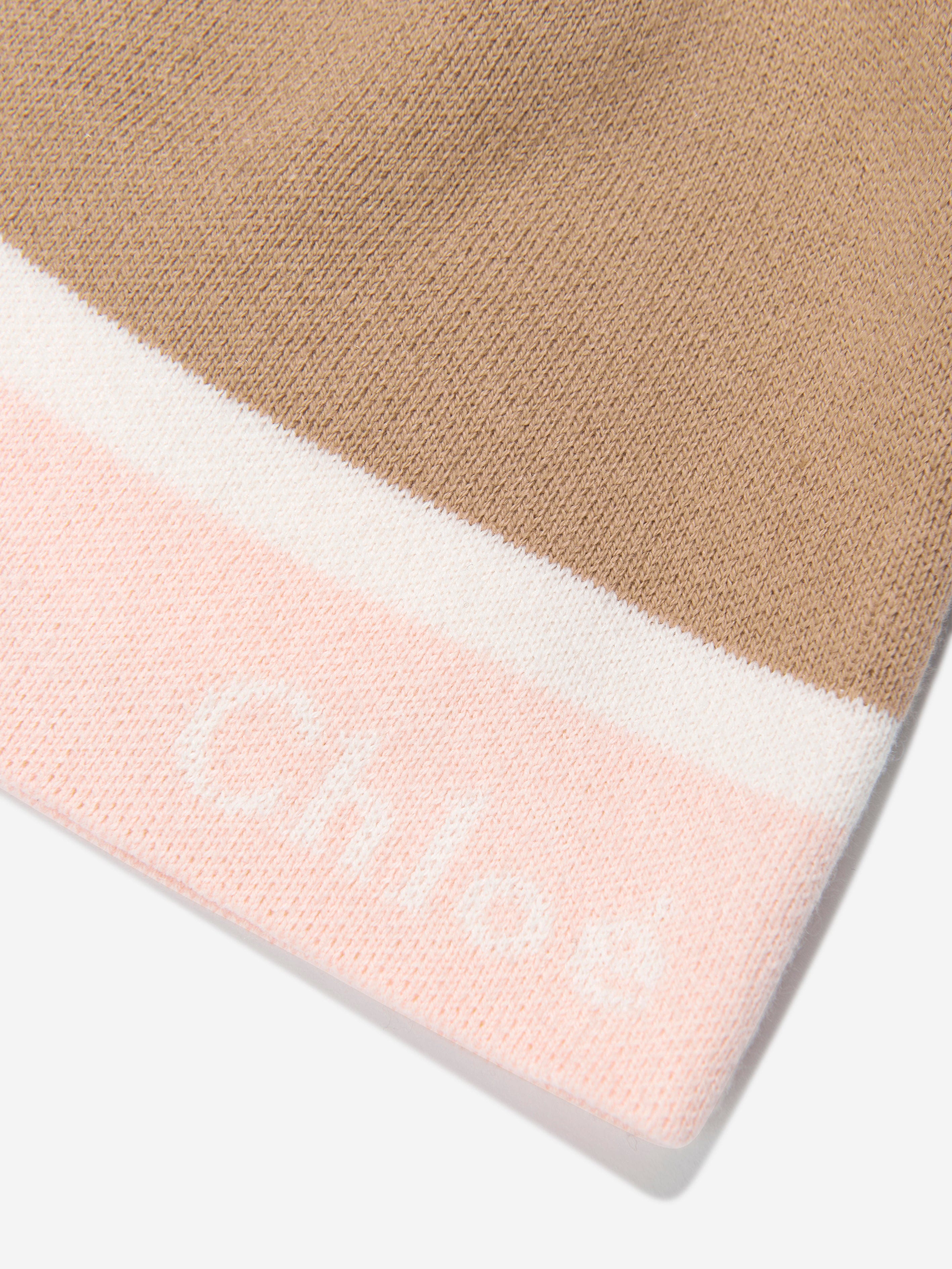 Chloé Girls Knitted Pull On Hat in Beige