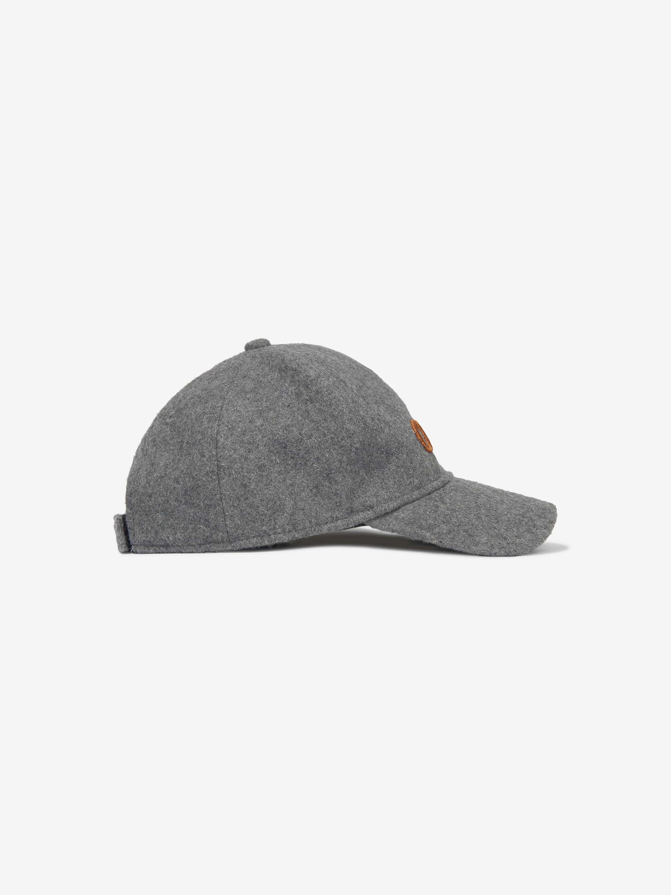 Chloé Girls Wool Logo Cap in Grey