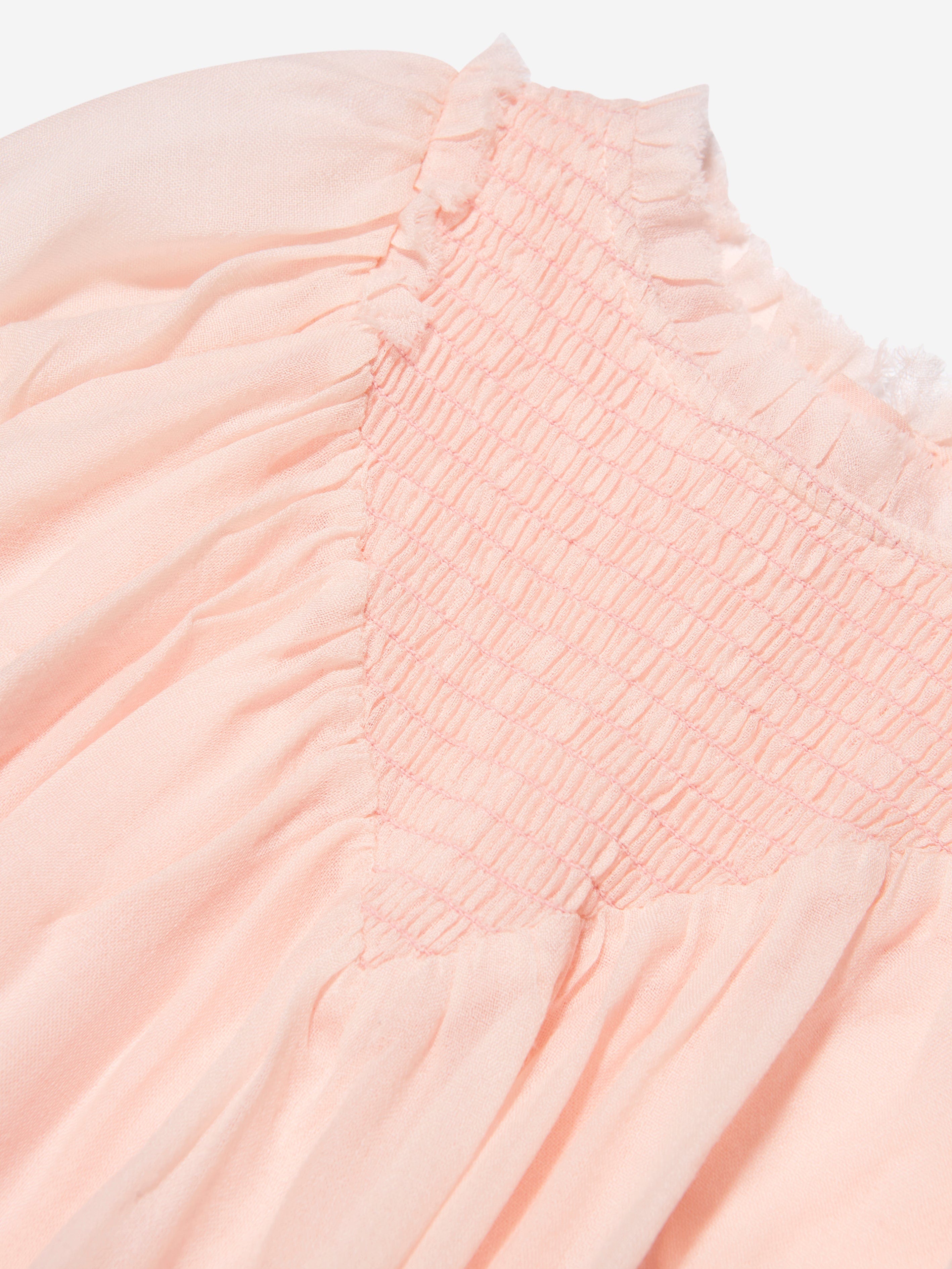 Chloé Girls Smocked Ceremony Dress in Pink