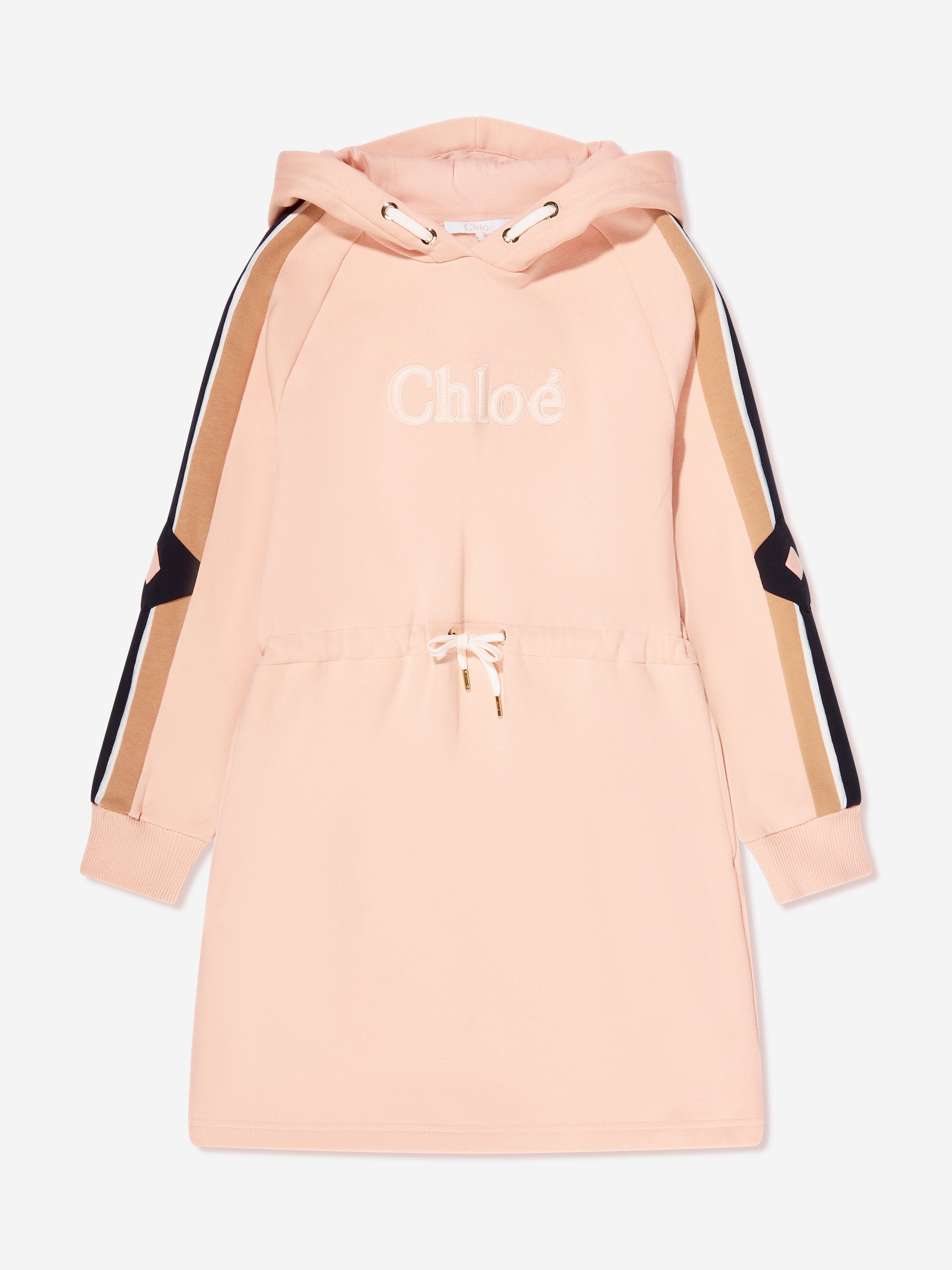 Chloé Girls Hooded Sweatshirt Dress in Pink