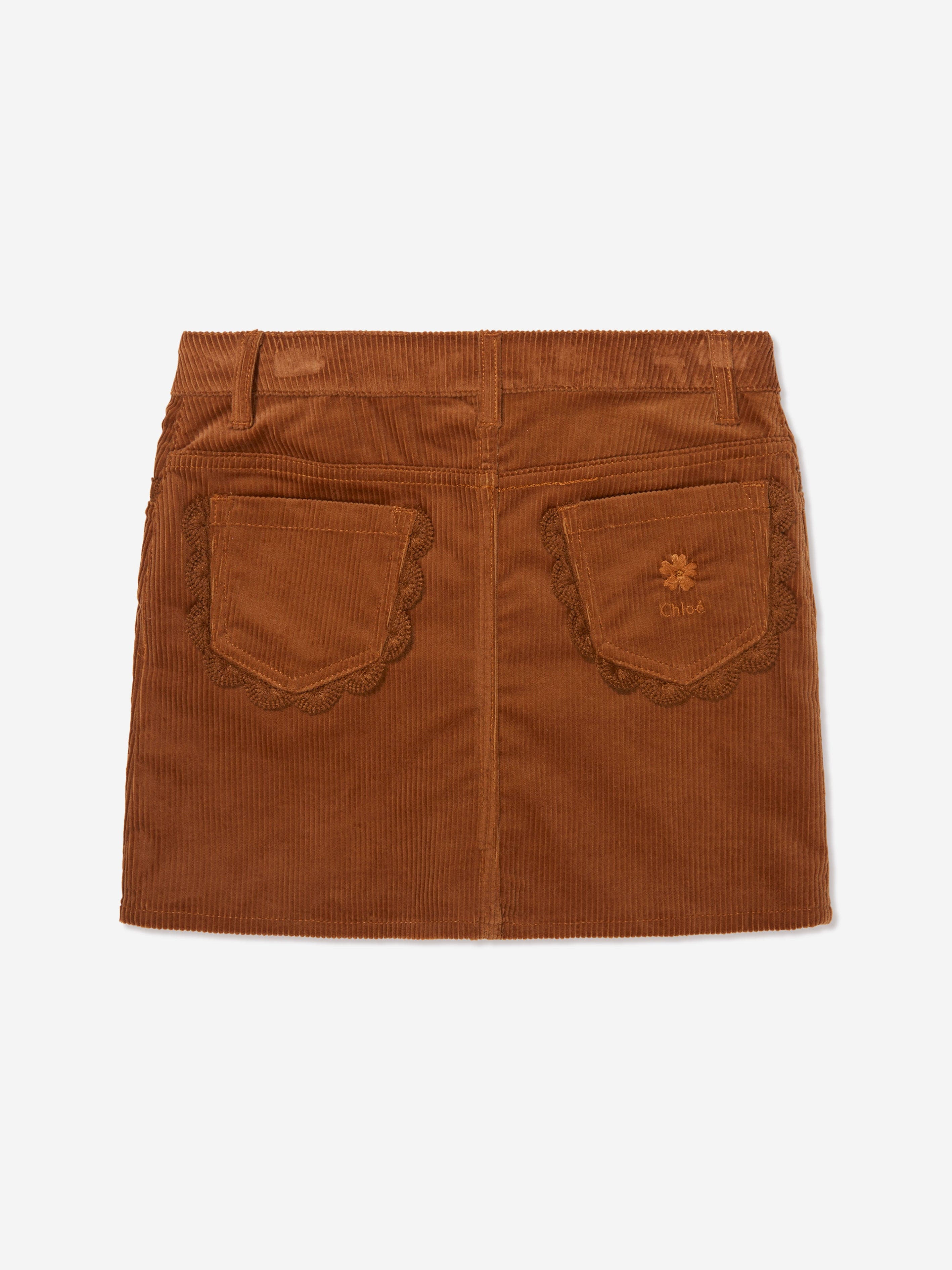 Chloé Girls Corduroy Skirt in Brown