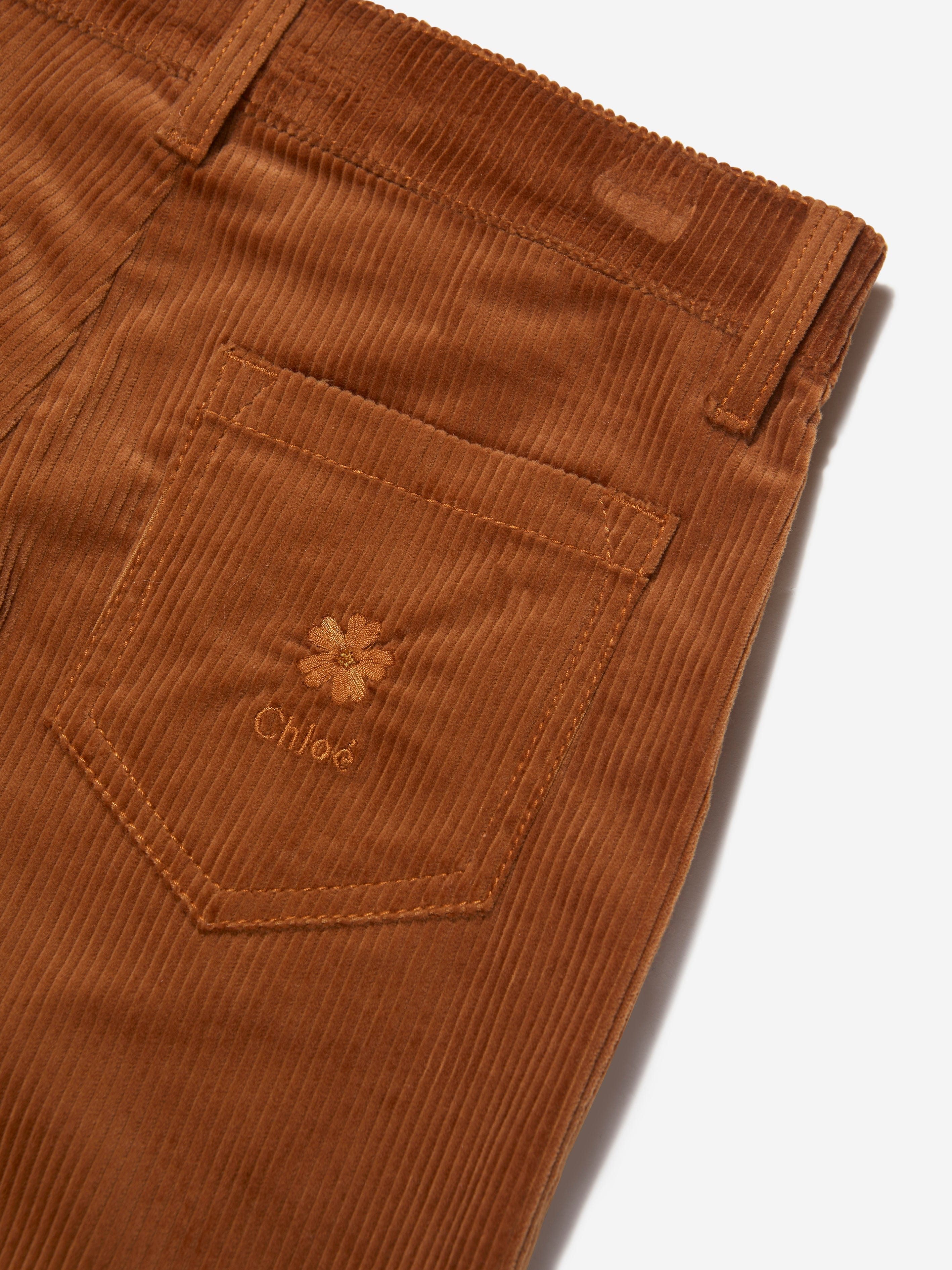 Chloé Girls Corduroy Trousers in Brown