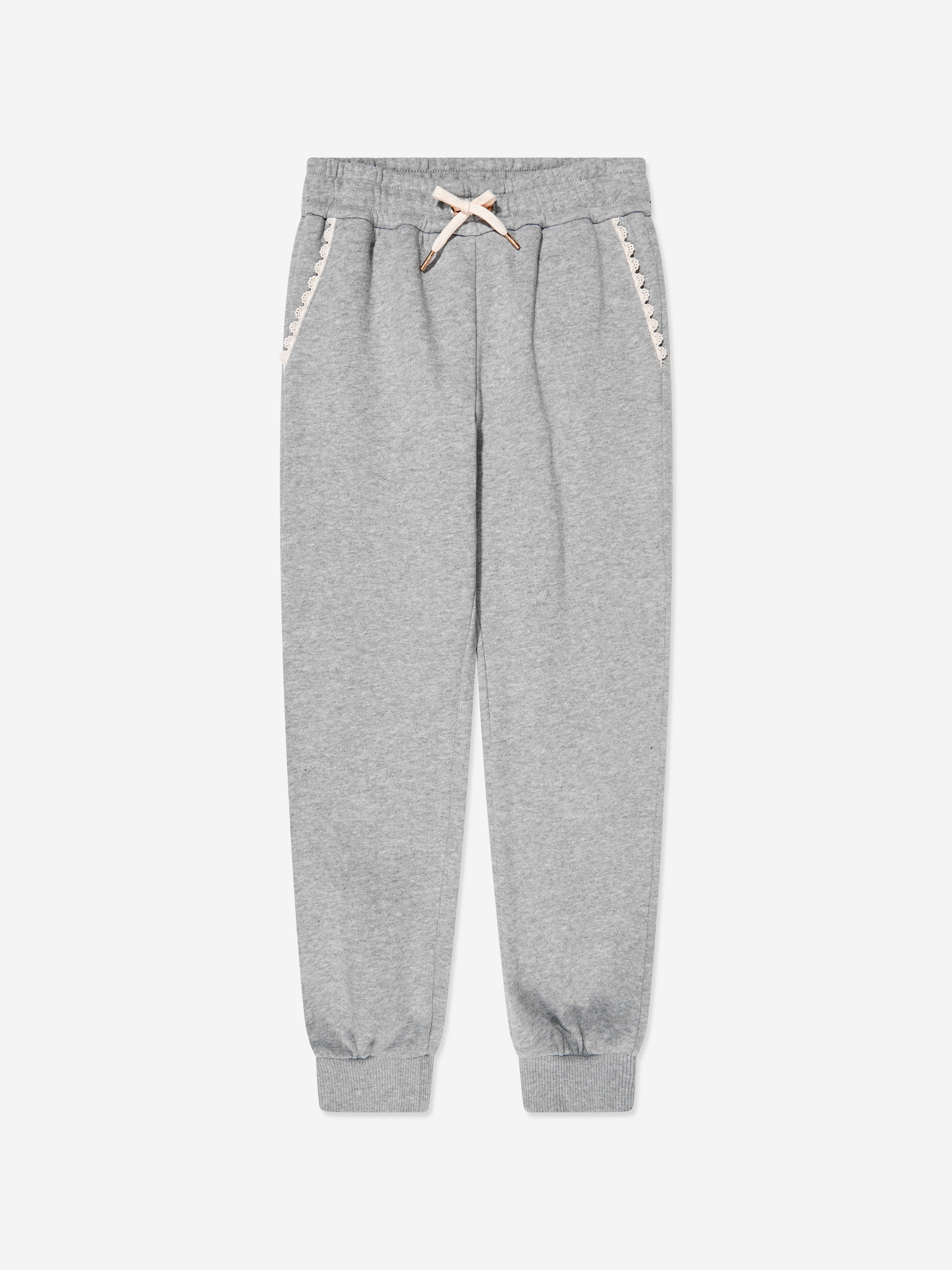 Chloé Girls Braided Pocket Joggers in Grey