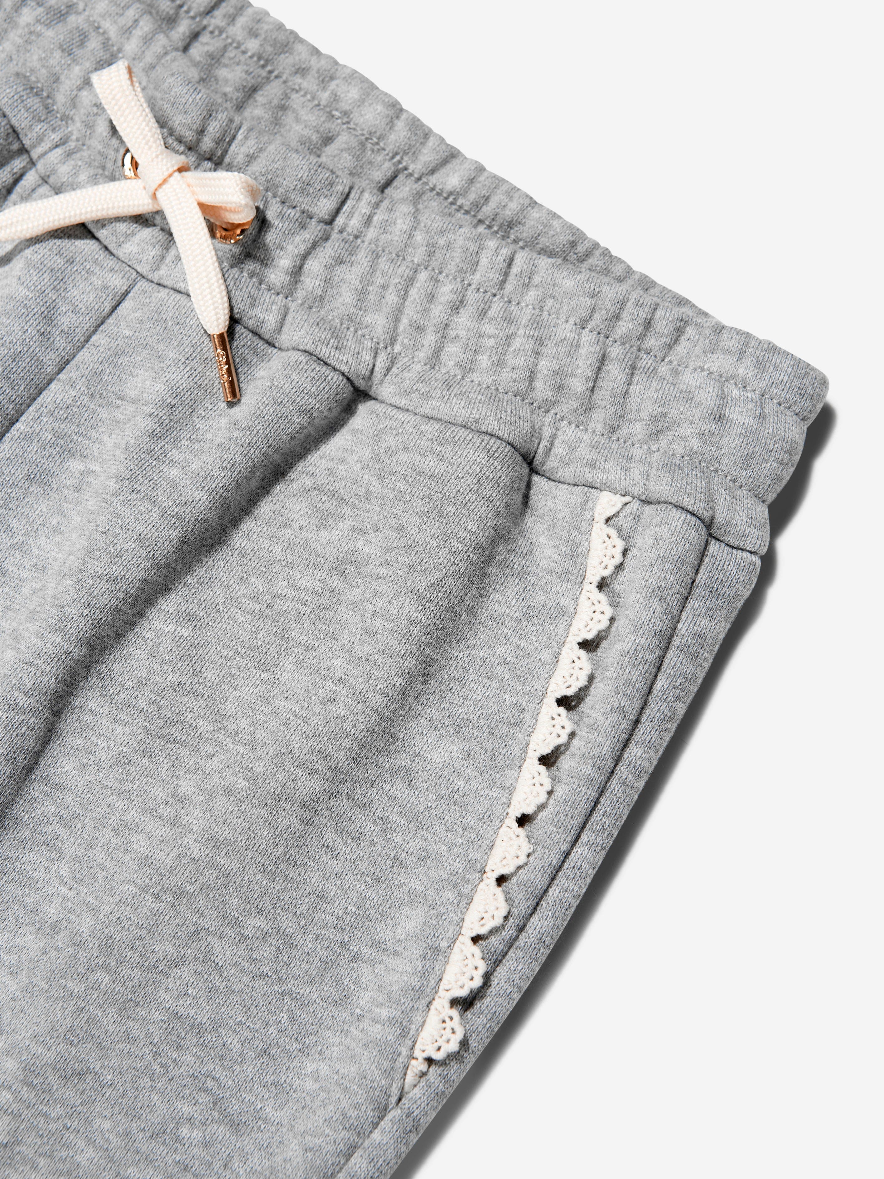 Chloé Girls Braided Pocket Joggers in Grey