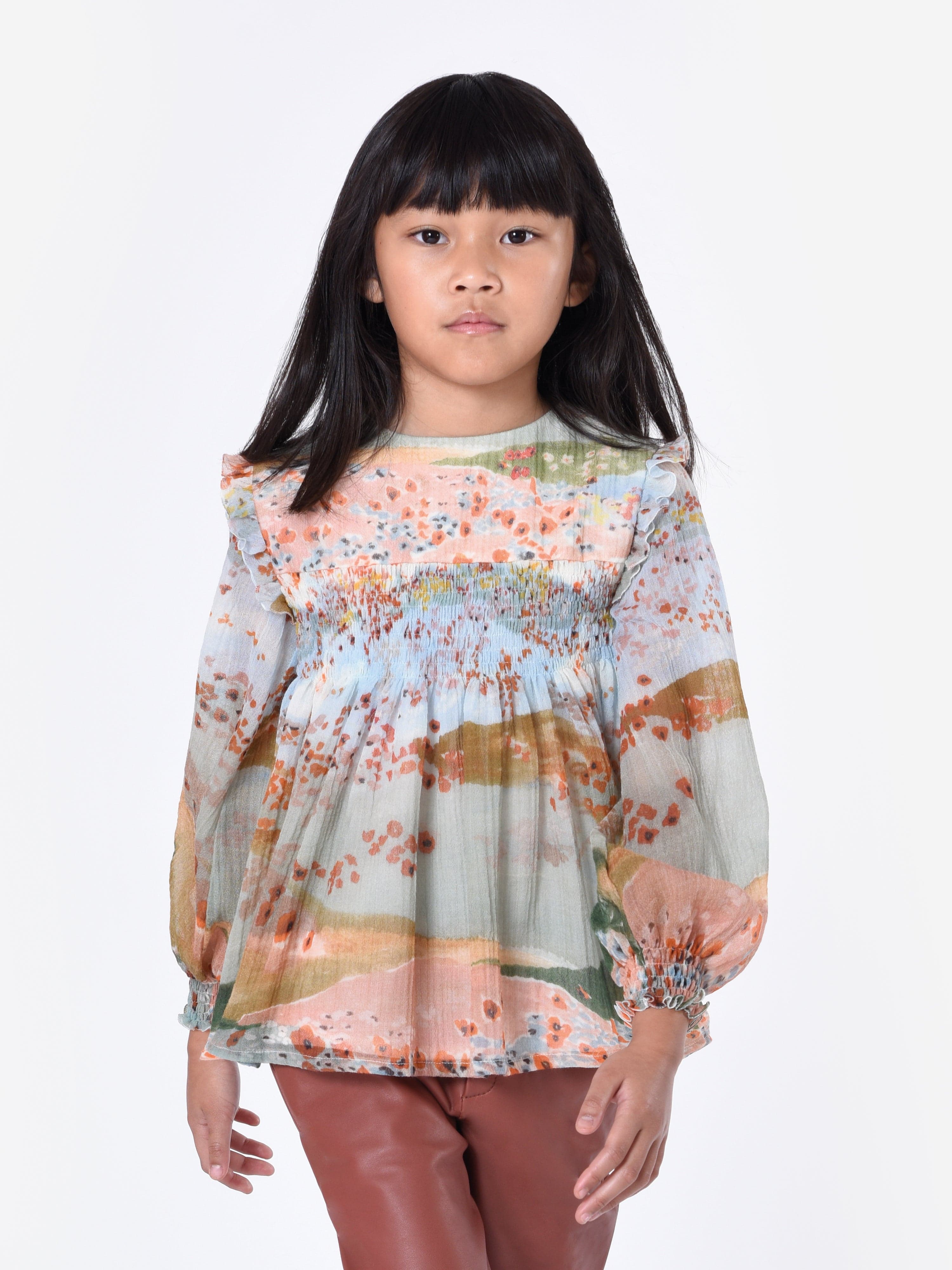 Chloé Girls Ceremony Blouse in Multicolour