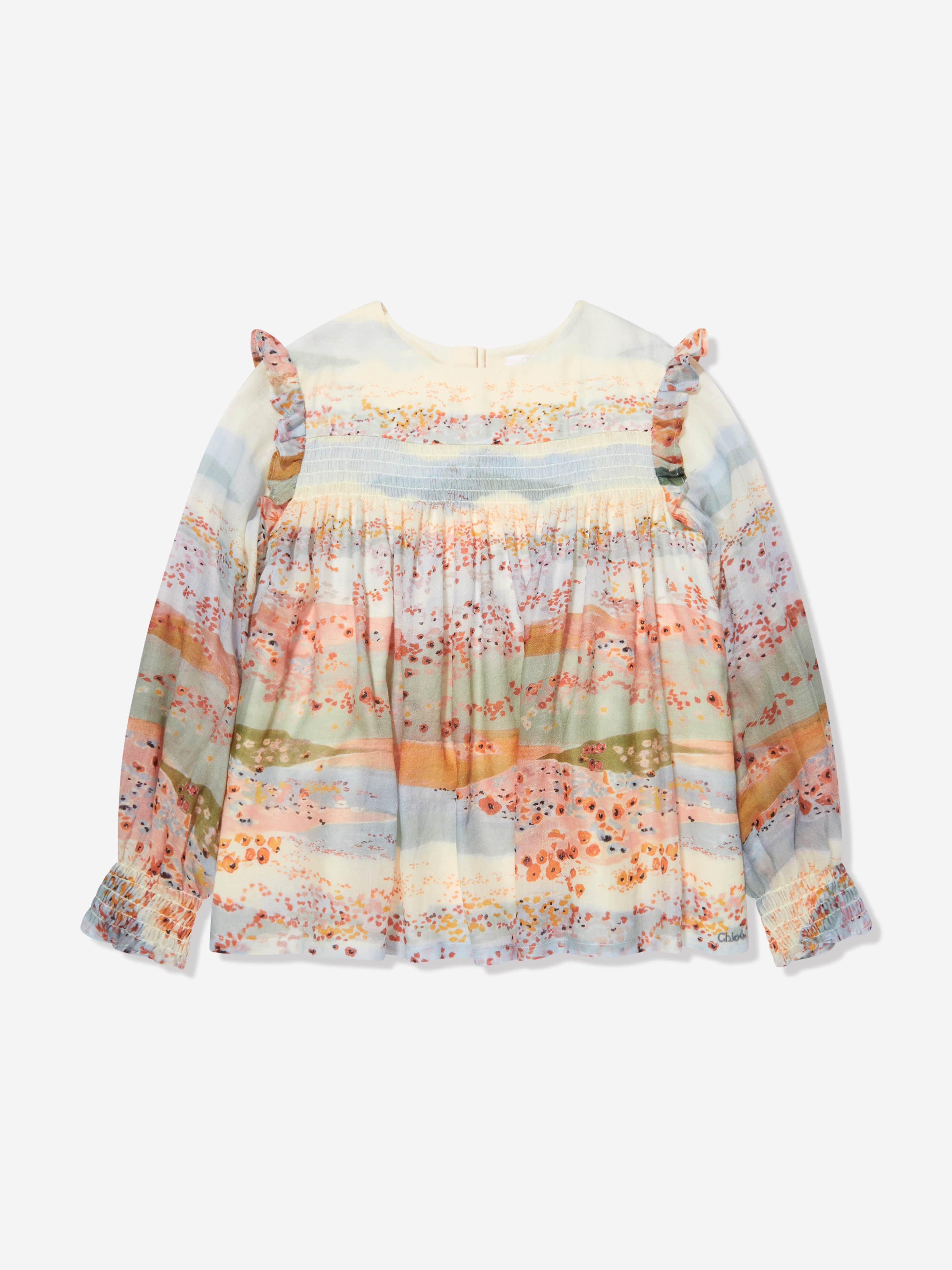 Chloé Girls Ceremony Blouse in Multicolour