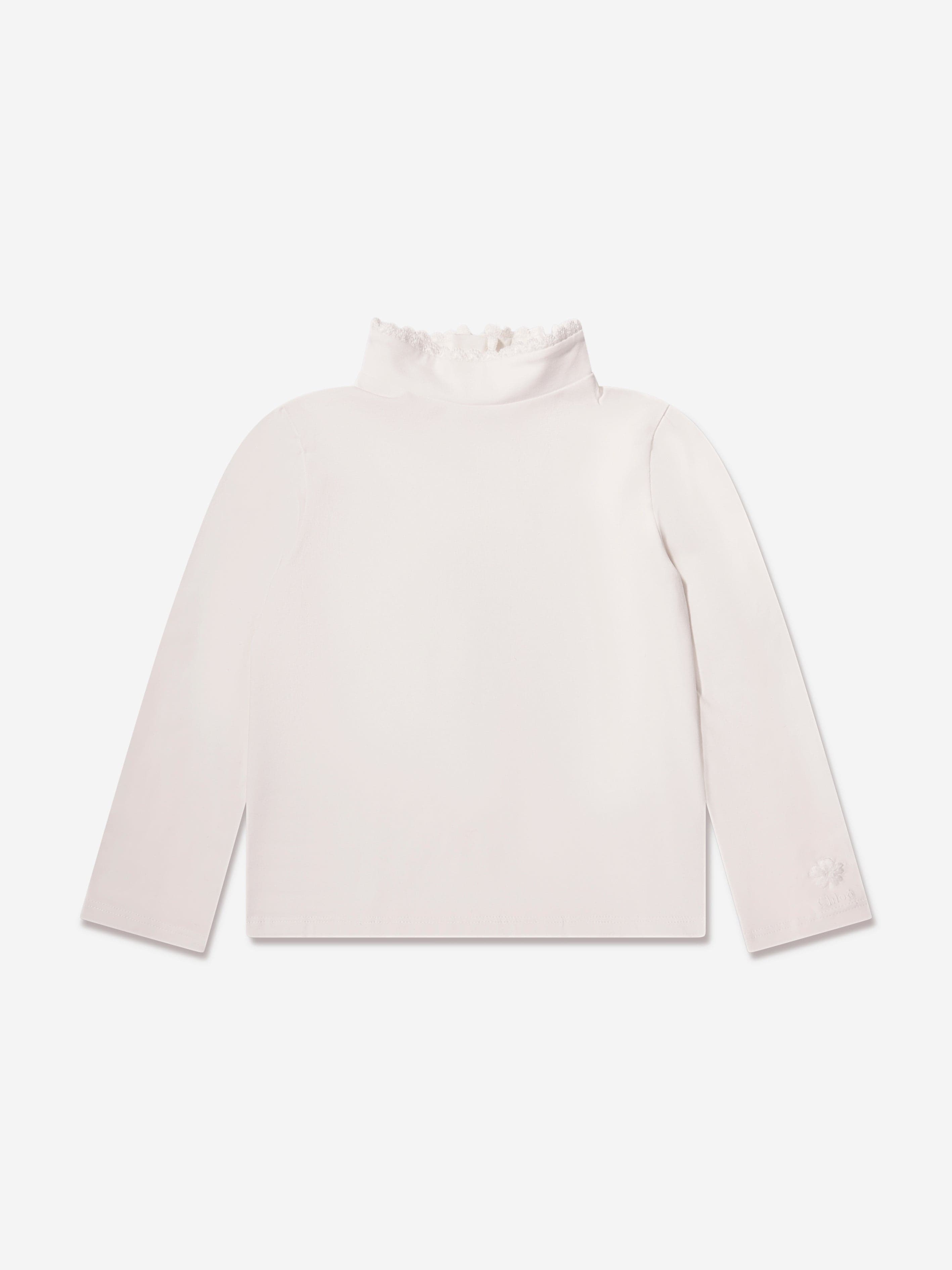 Chloé Girls High Collar Undershirt in Ivory