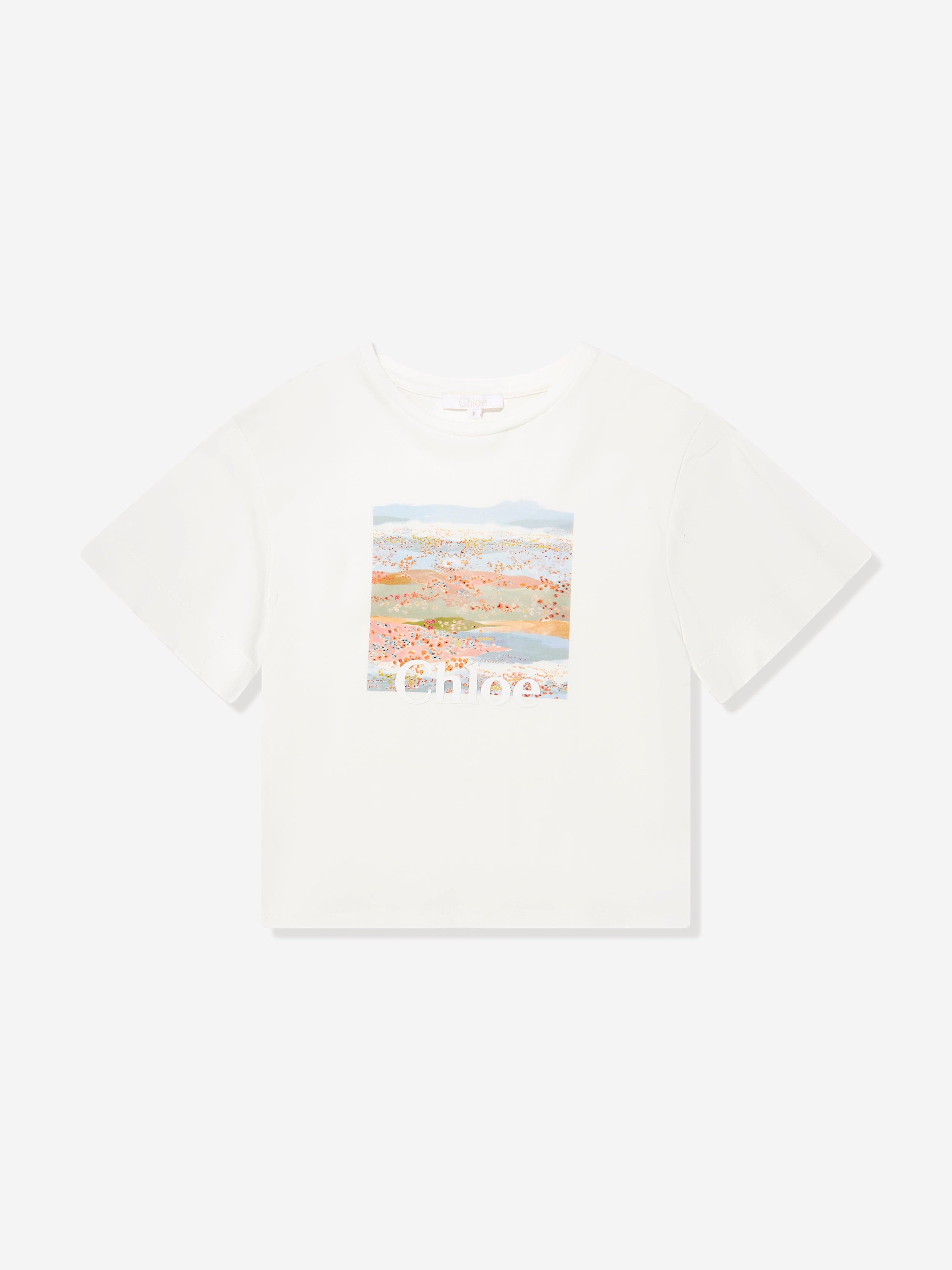 Chloé Girls Illustrated T-Shirt in Ivory