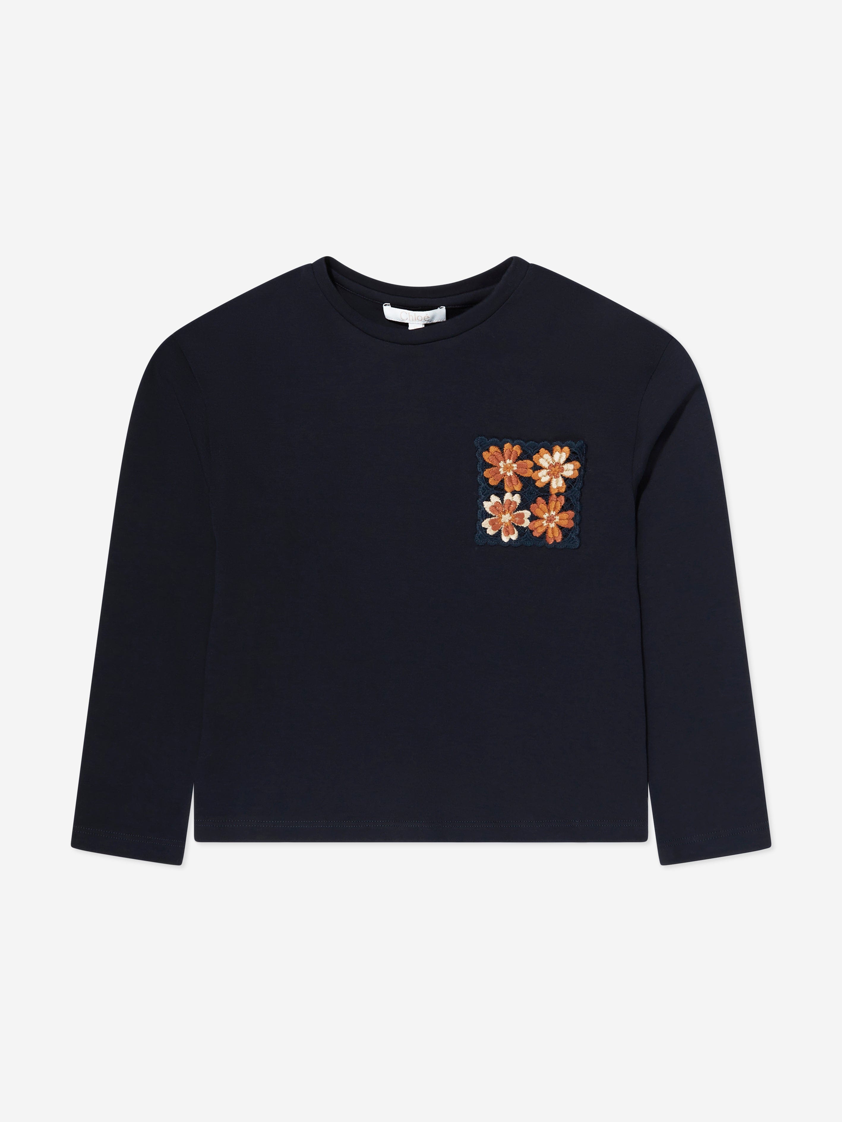 Chloé Girls Long Sleeve T-Shirt in Navy