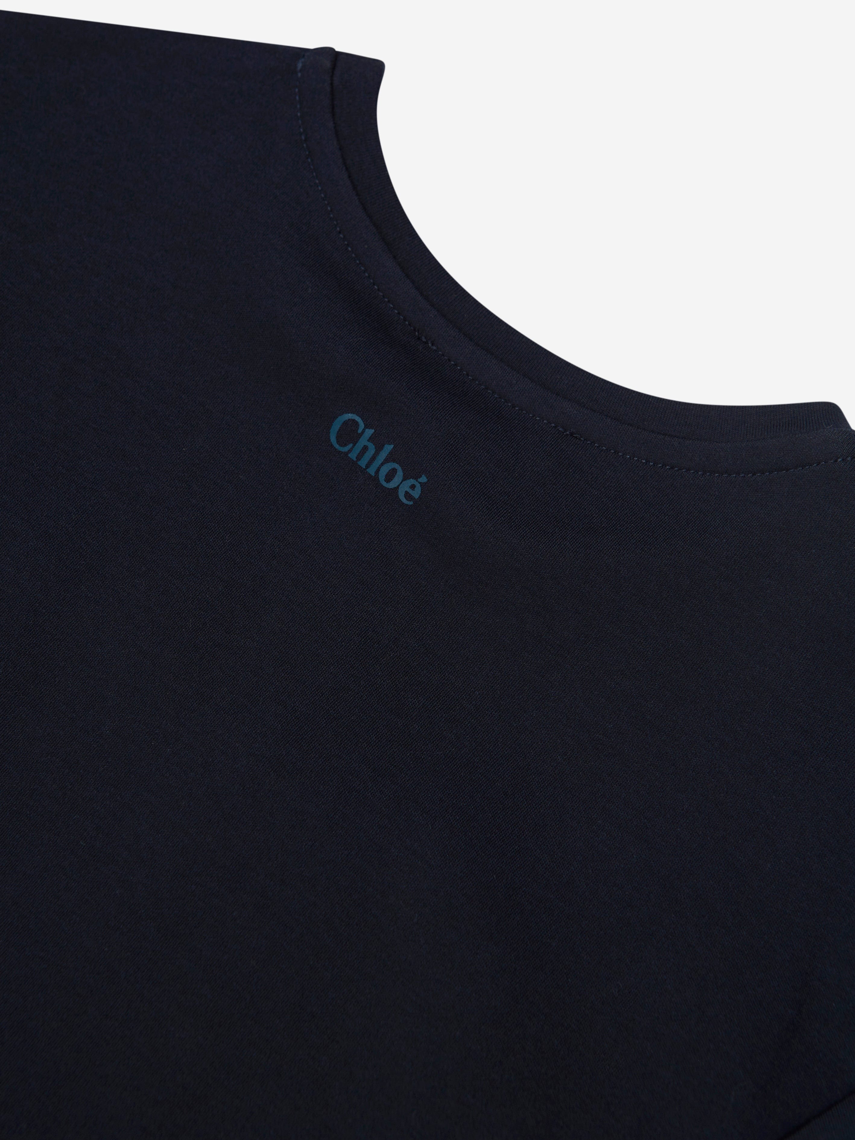 Chloé Girls Long Sleeve T-Shirt in Navy