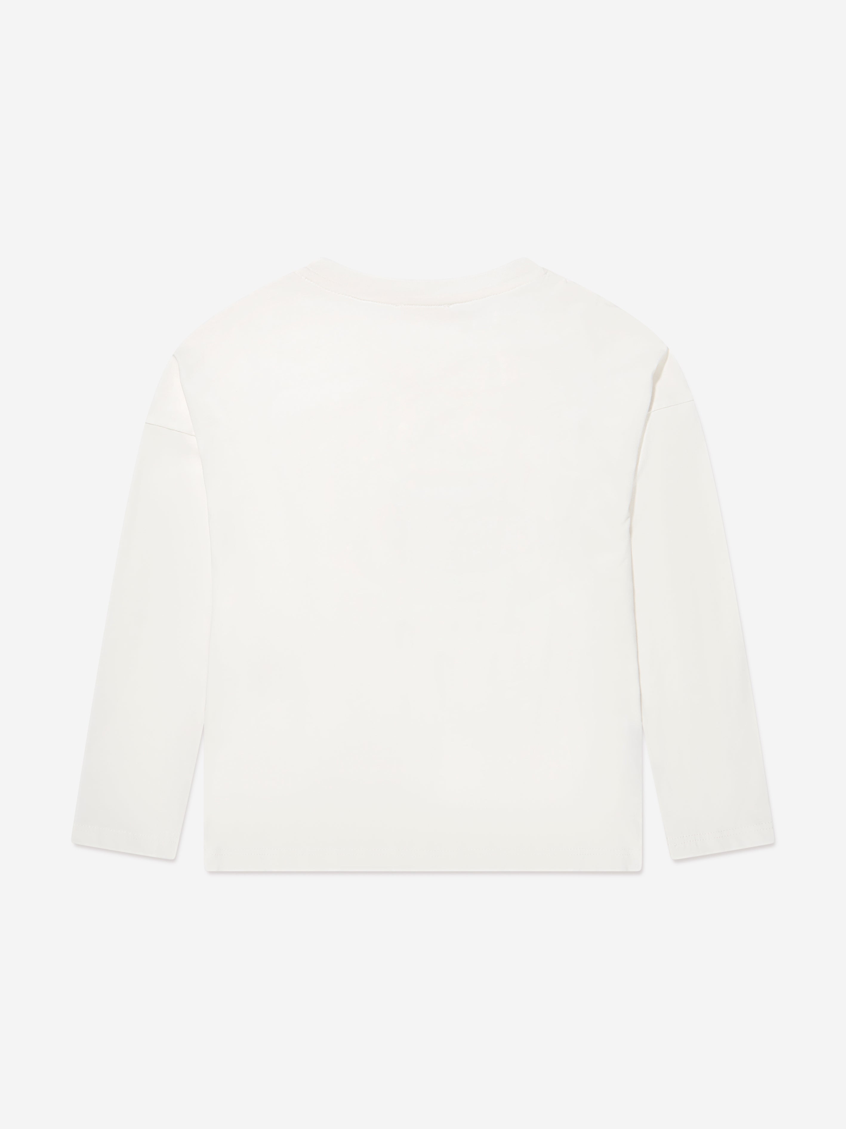 Chloé Girls Long Sleeve Flower T-Shirt in Ivory