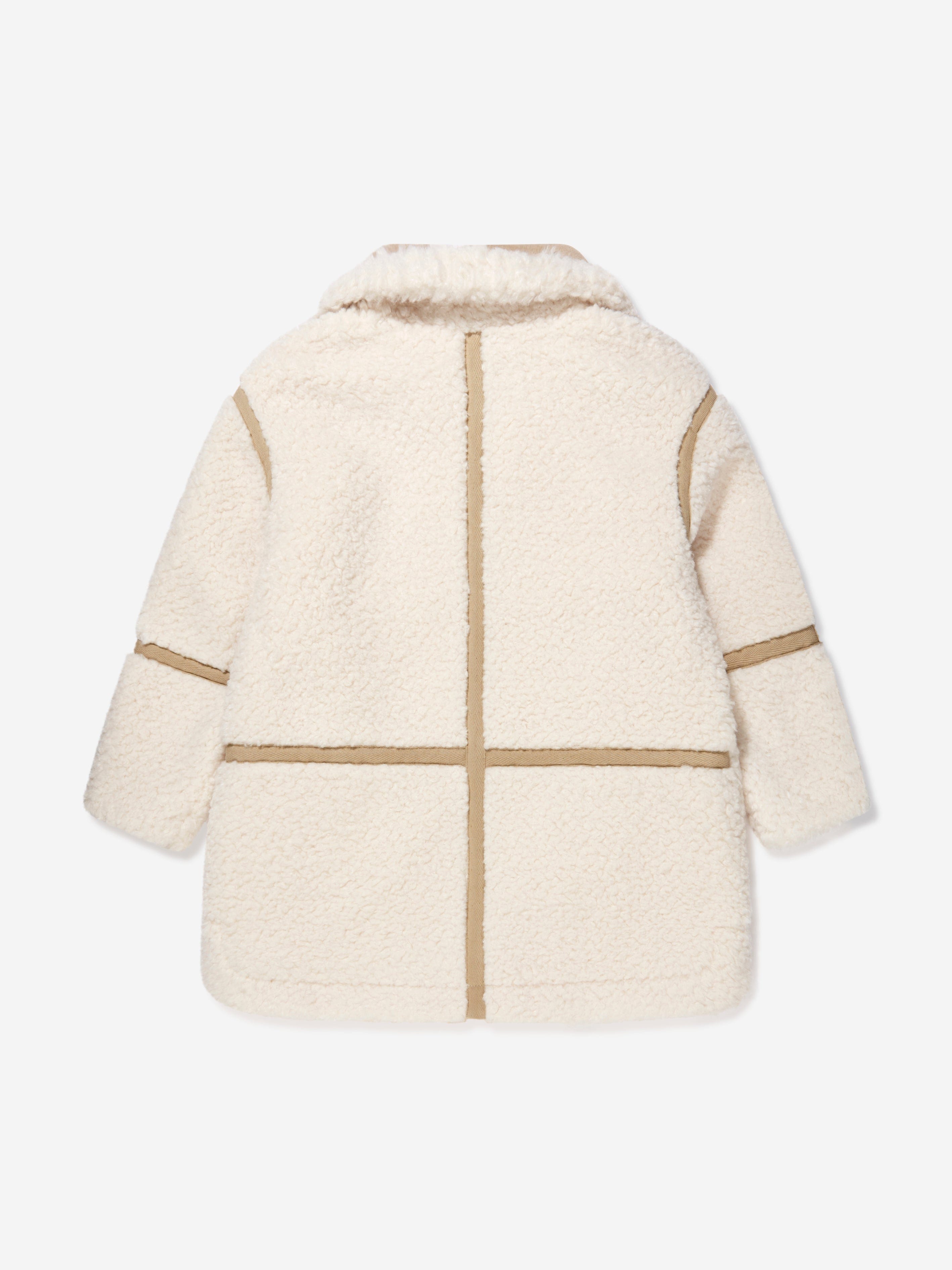 Chloé Girls Sherpa Coat in Ivory