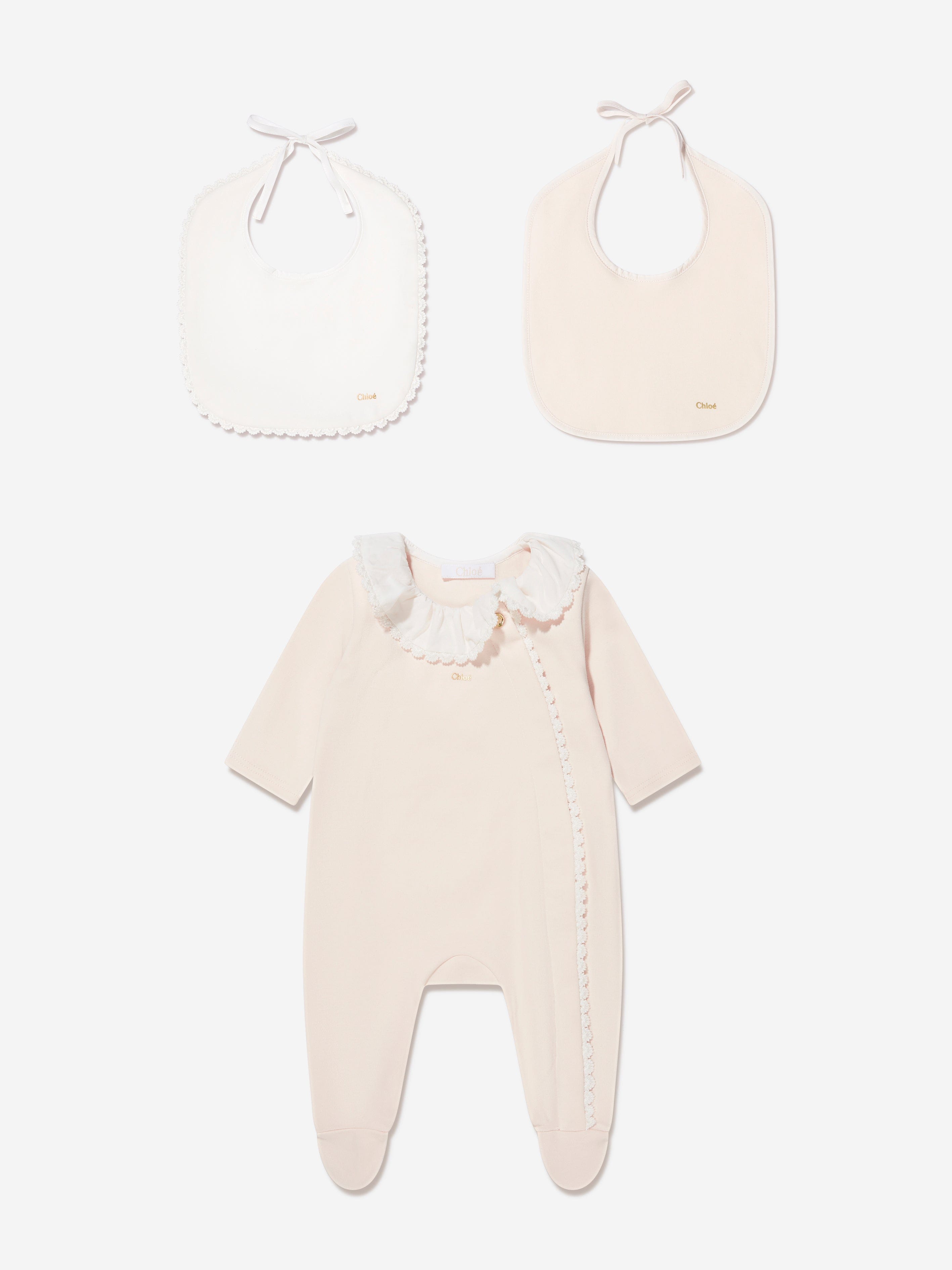 Chloé Baby Girls Babygrow Gift Set in Pink