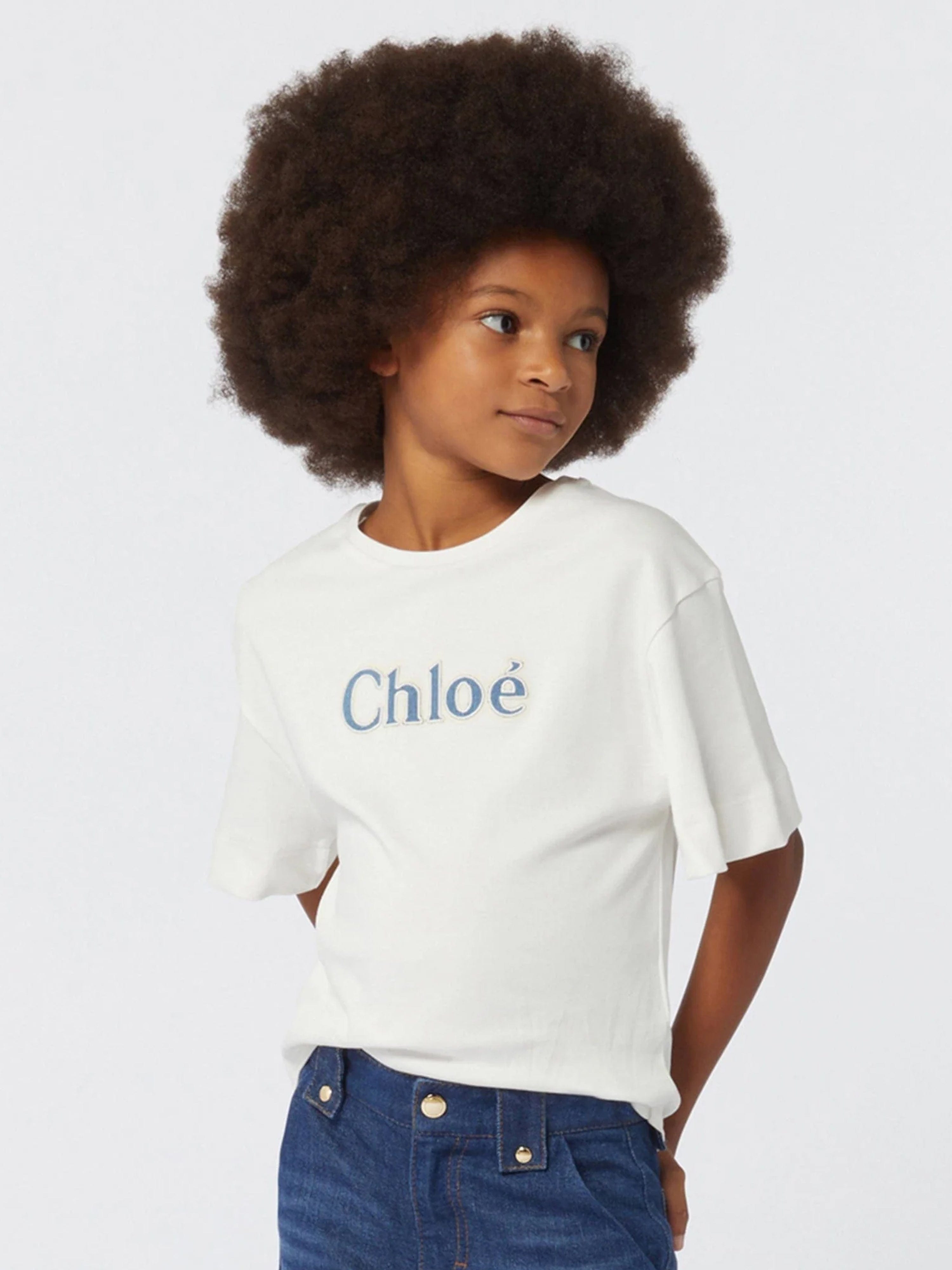 Chloé Girls Logo T-Shirt in White