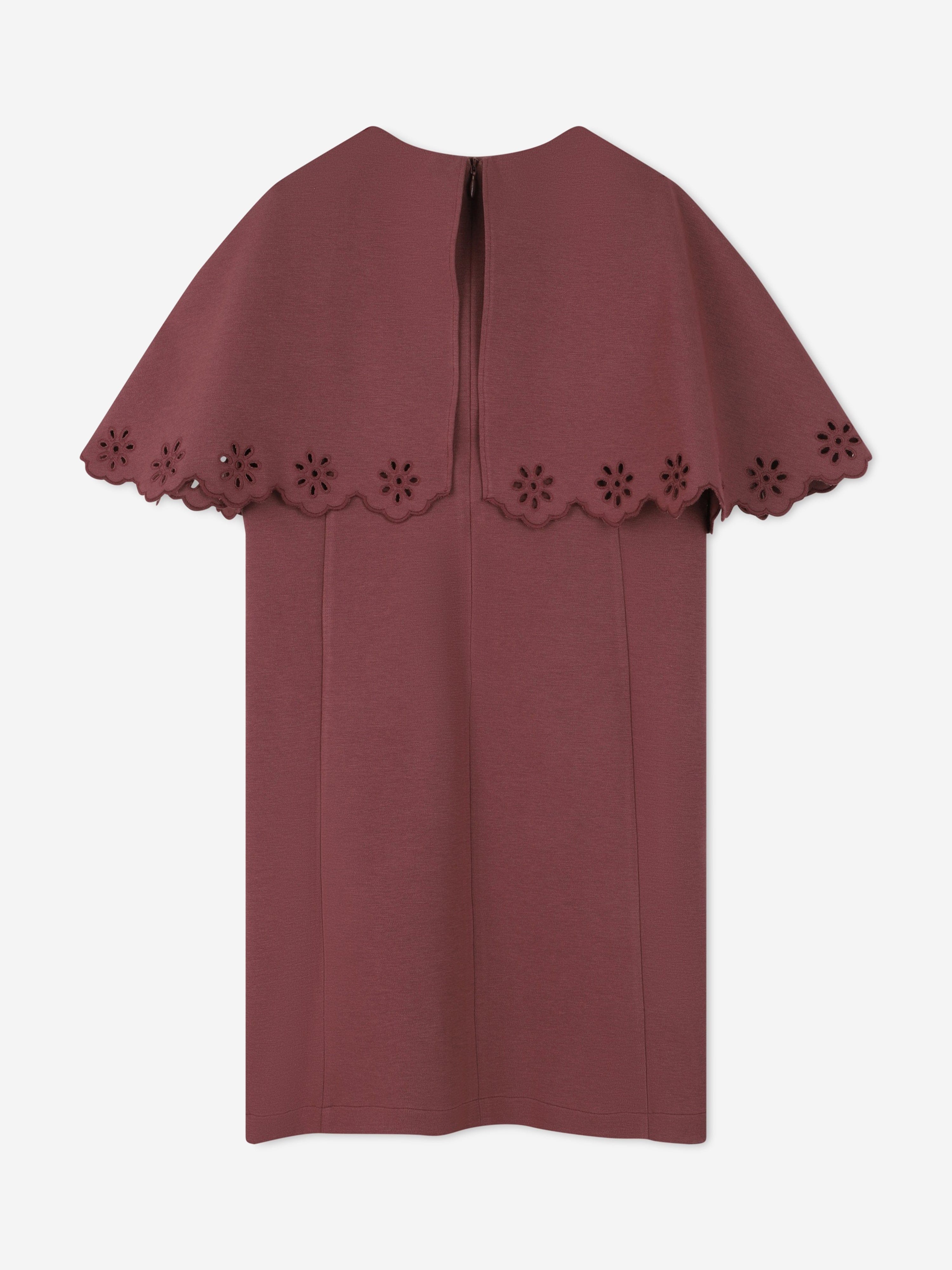 Chloé Girls Embroidered Flower Milano Dress in Pink