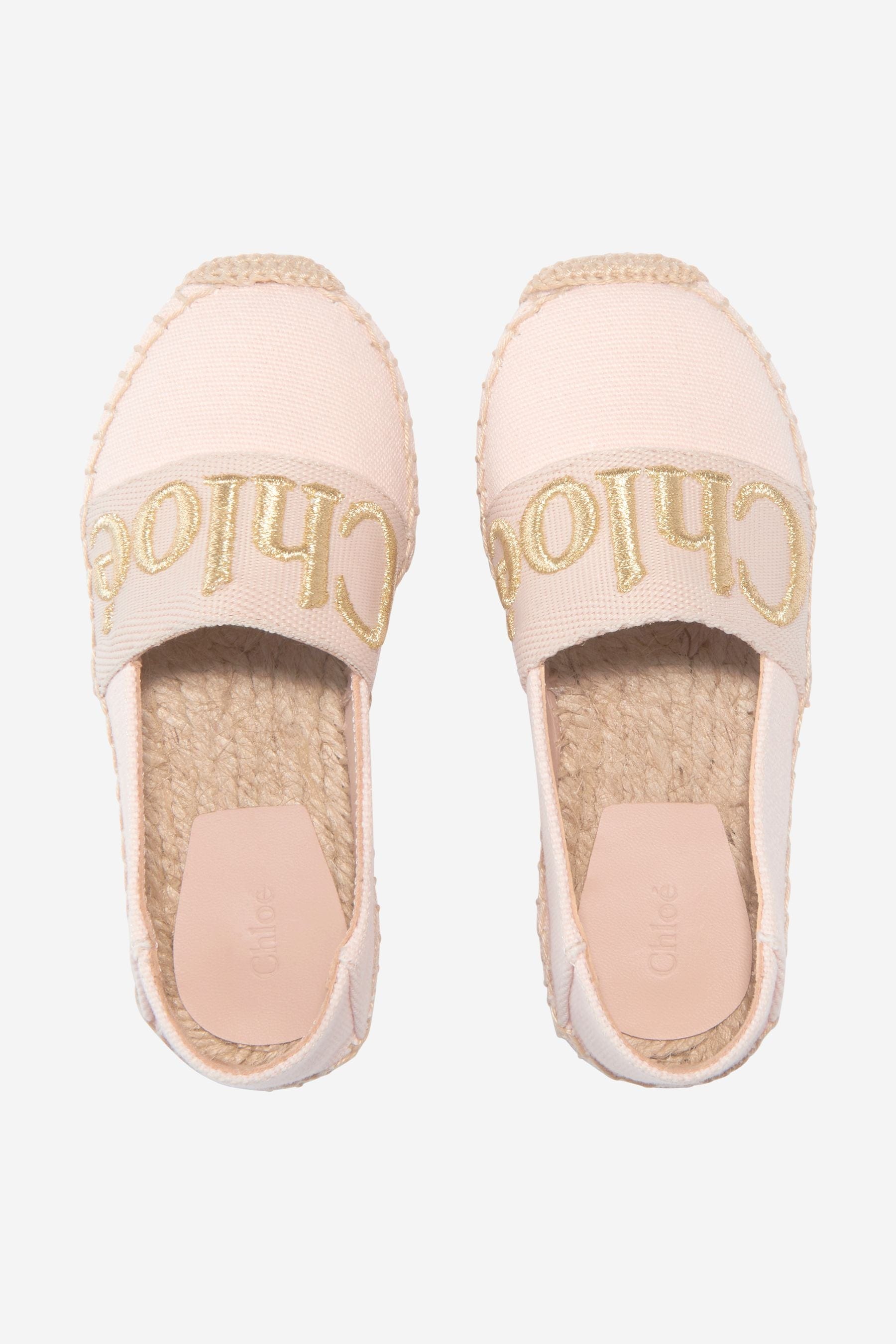 Chloé Girls Cotton Canvas Espadrilles