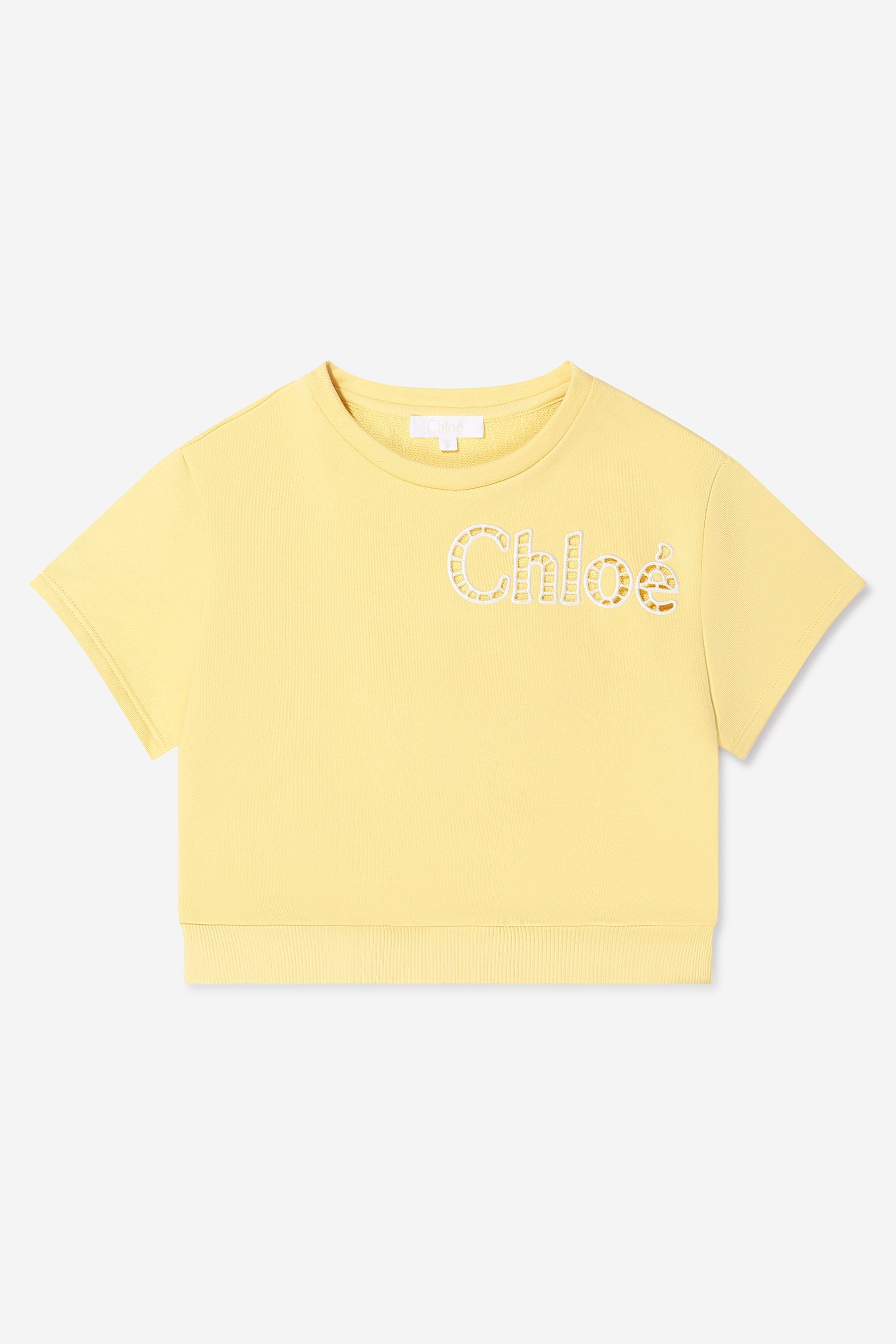 Chloé Girls Cotton Short Sleeve Sweater