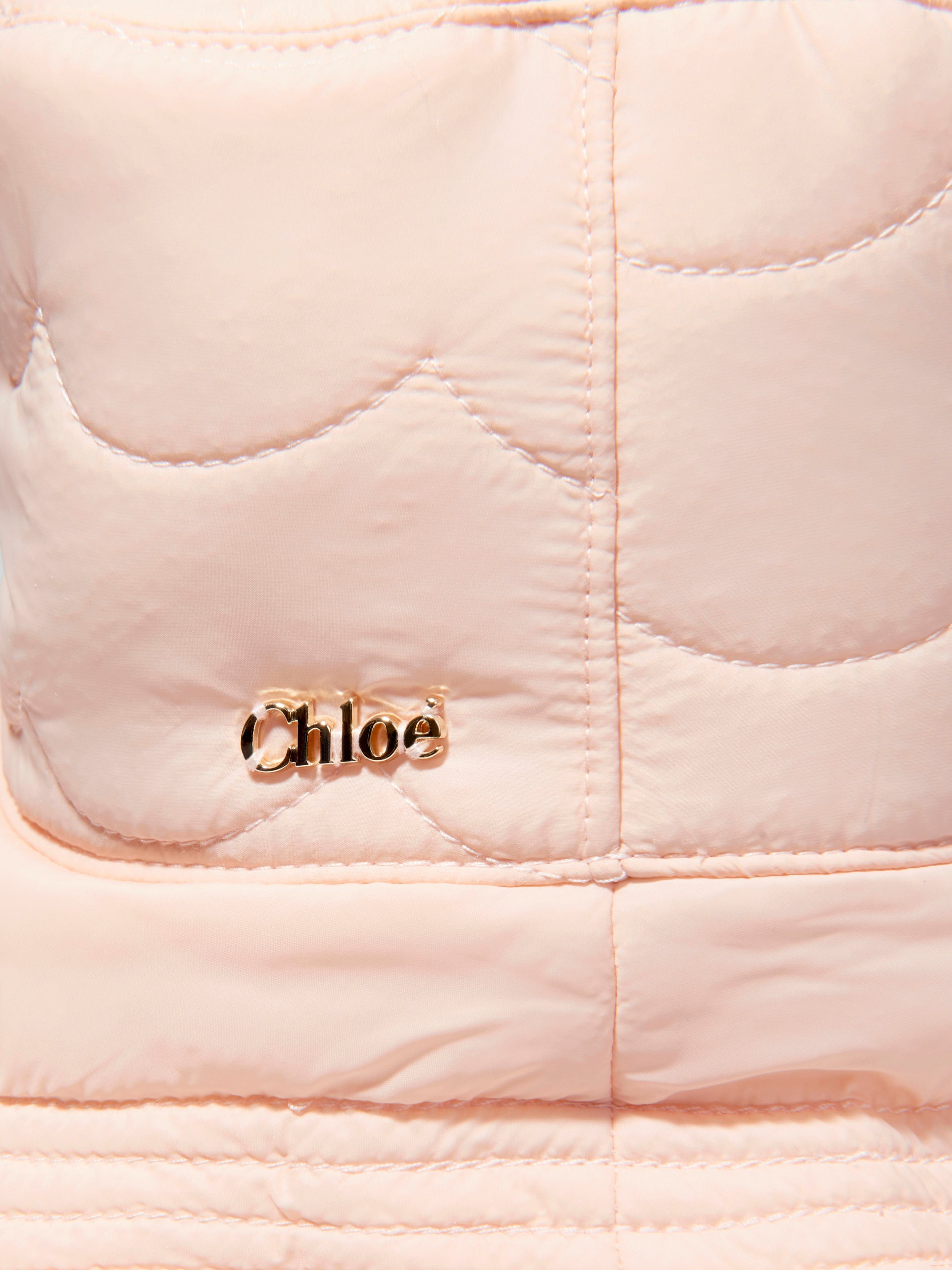 Chloé Girls Branded Bucket Hat In Pink