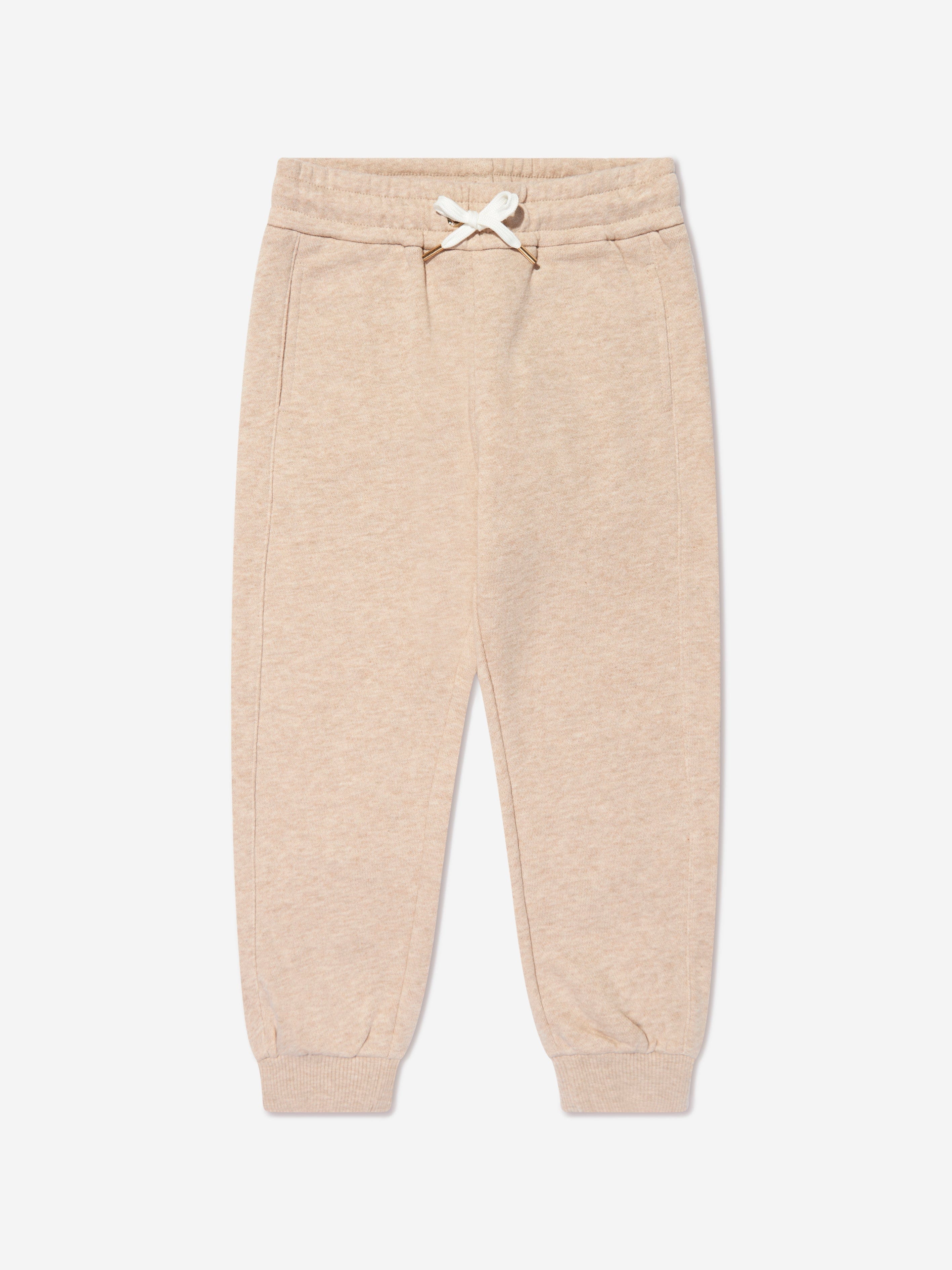 Chloé Girls Organic Cotton Joggers in Beige