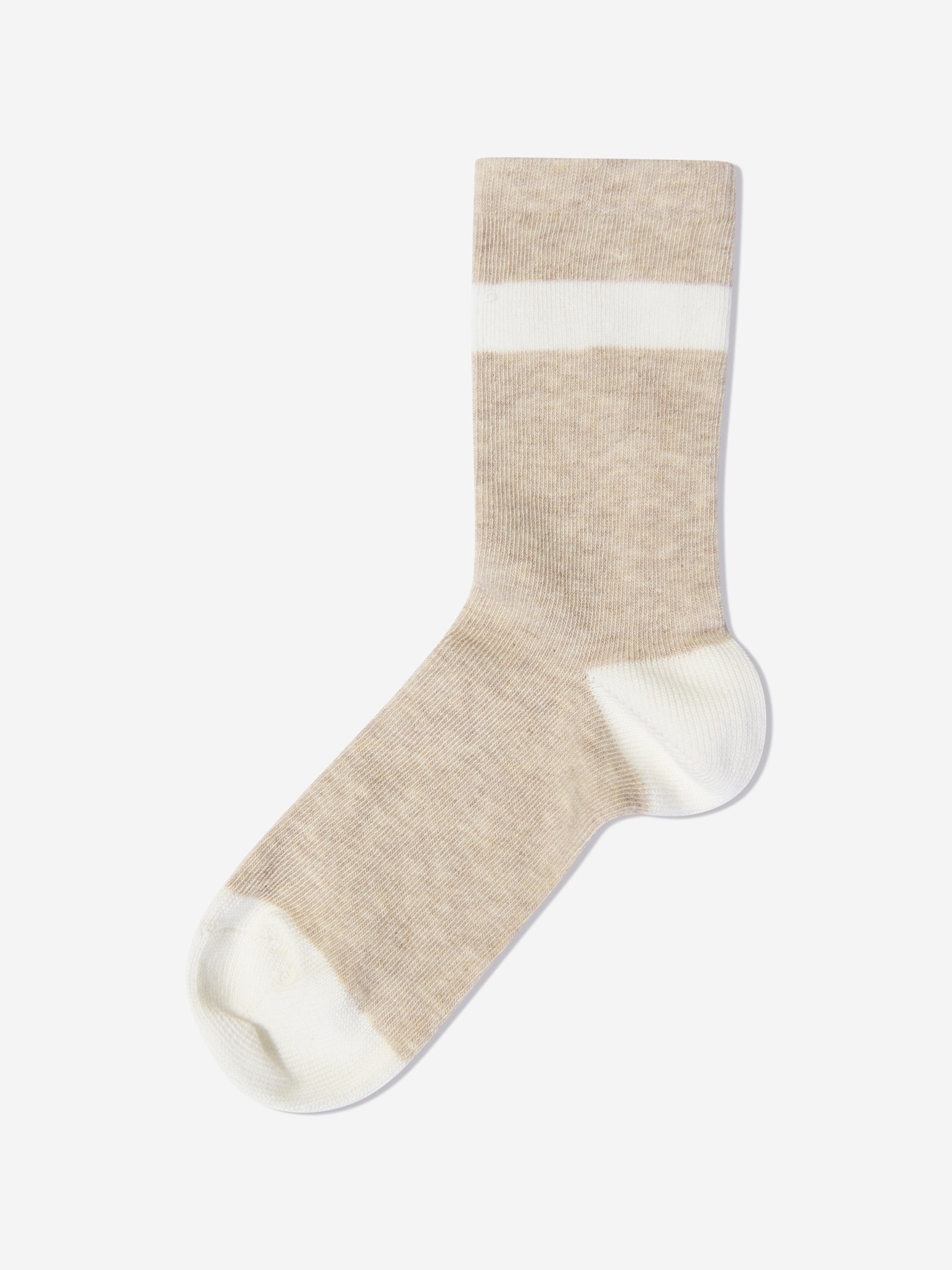 Chloé Girls Jacquard Logo Socks in Beige