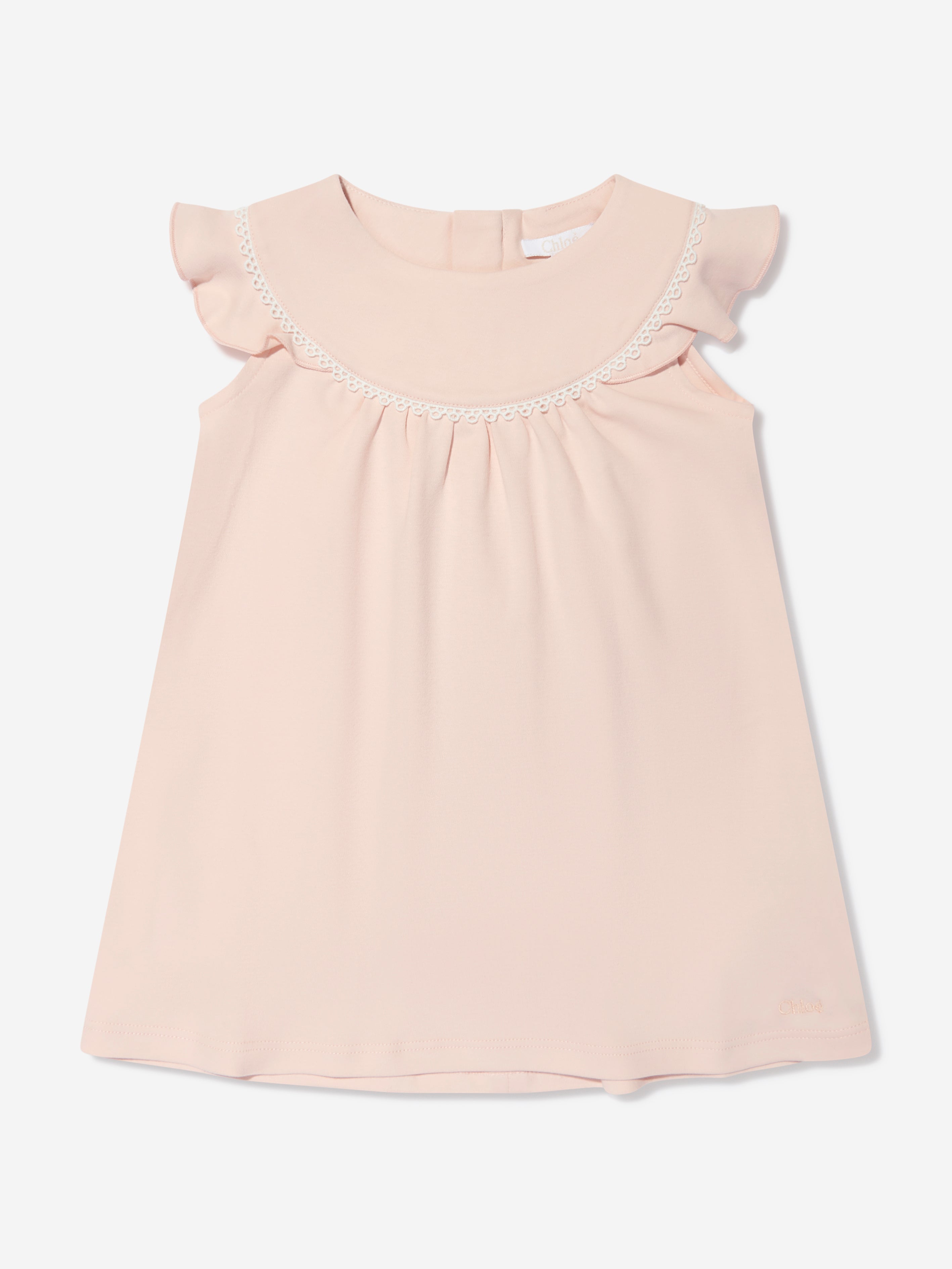 Chloé Baby Girls Organic Cotton Ruffle Dress in Pink