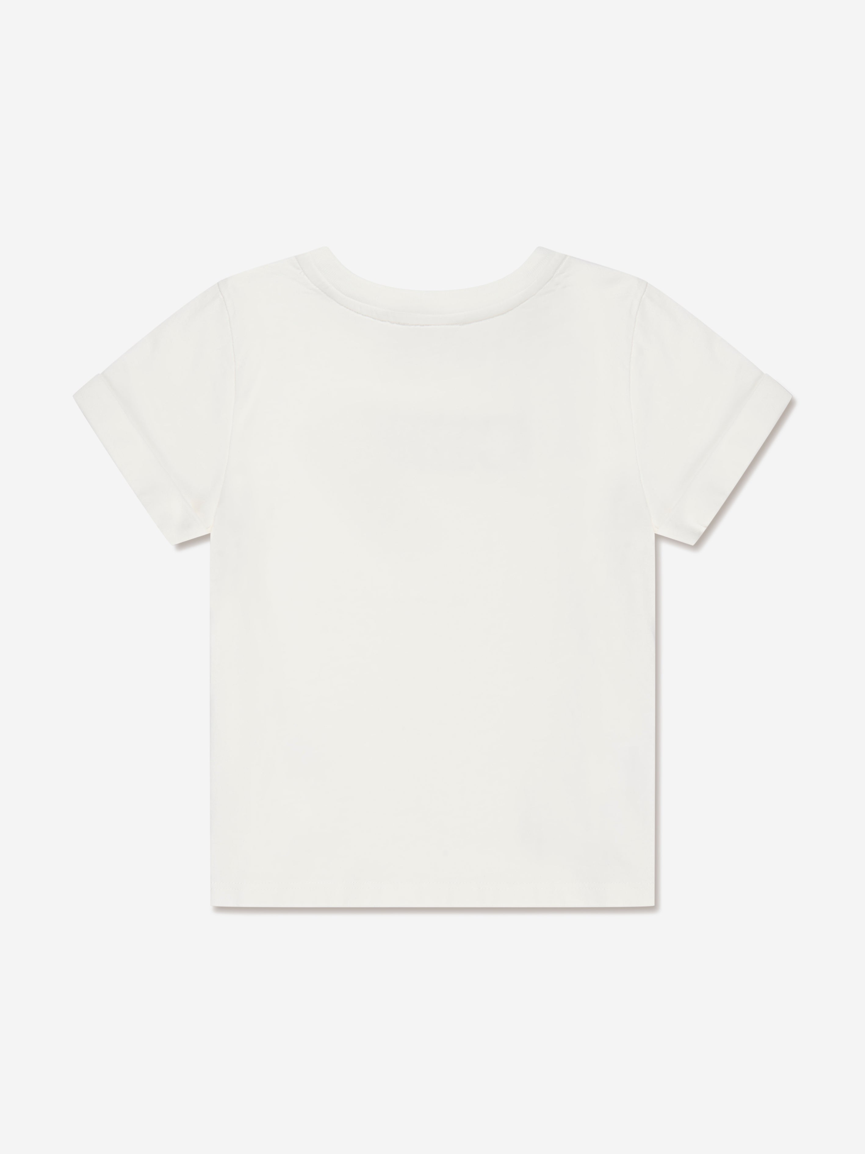 Chloé Girls Organic Cotton Logo T-Shirt in Ivory