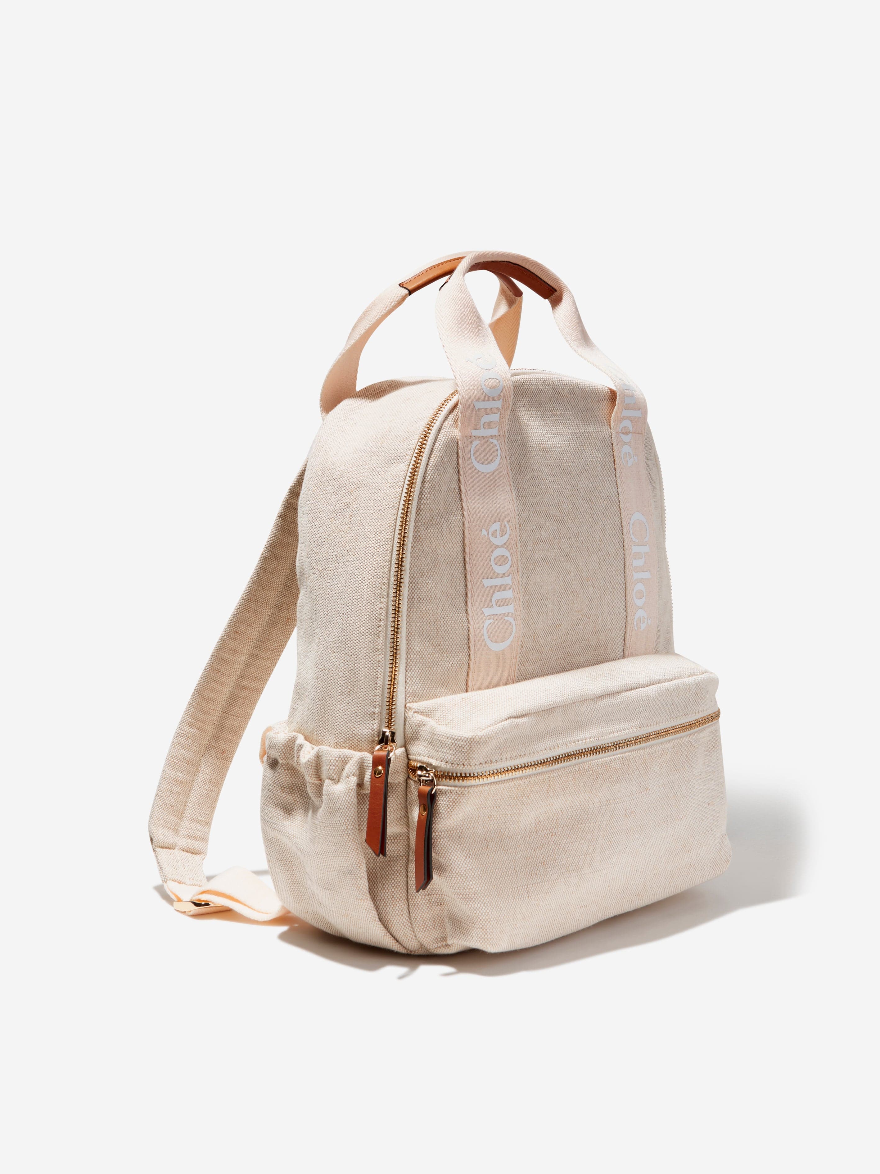 Chloé Girls Logo Backpack in Ivory