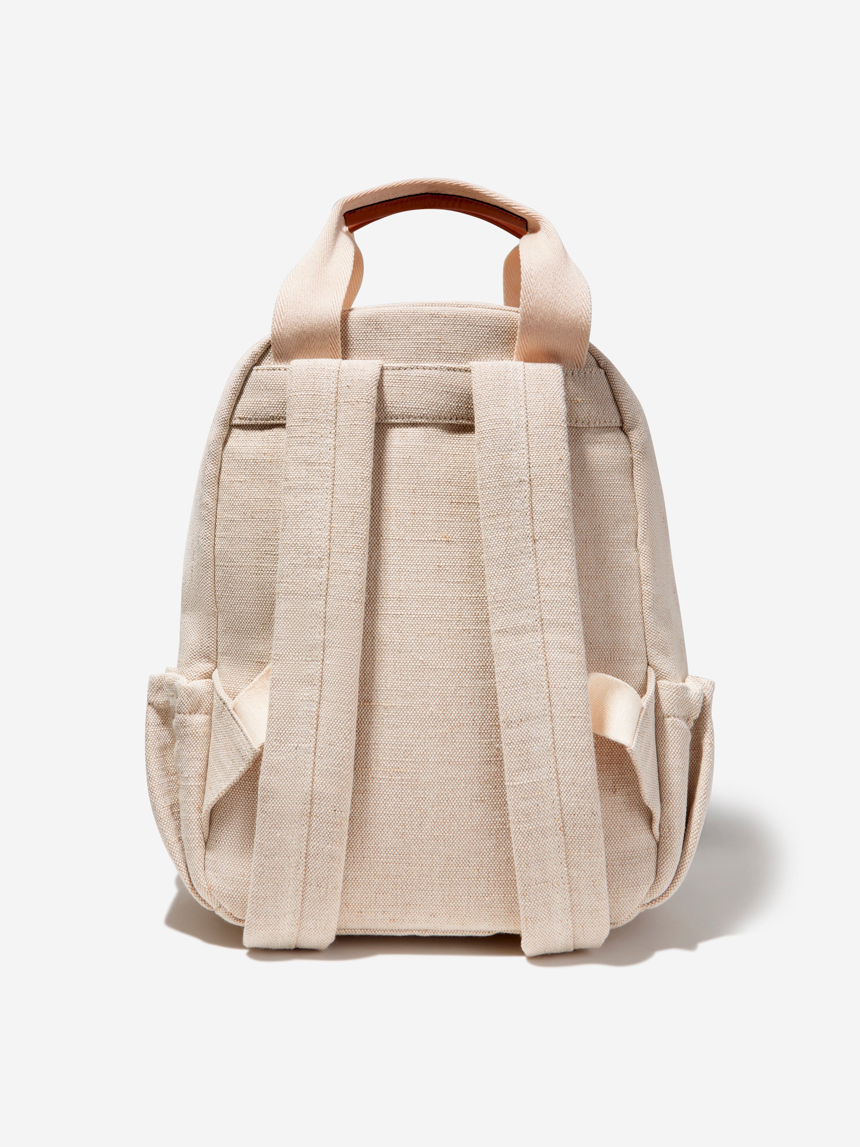 Chloé Girls Logo Backpack in Ivory