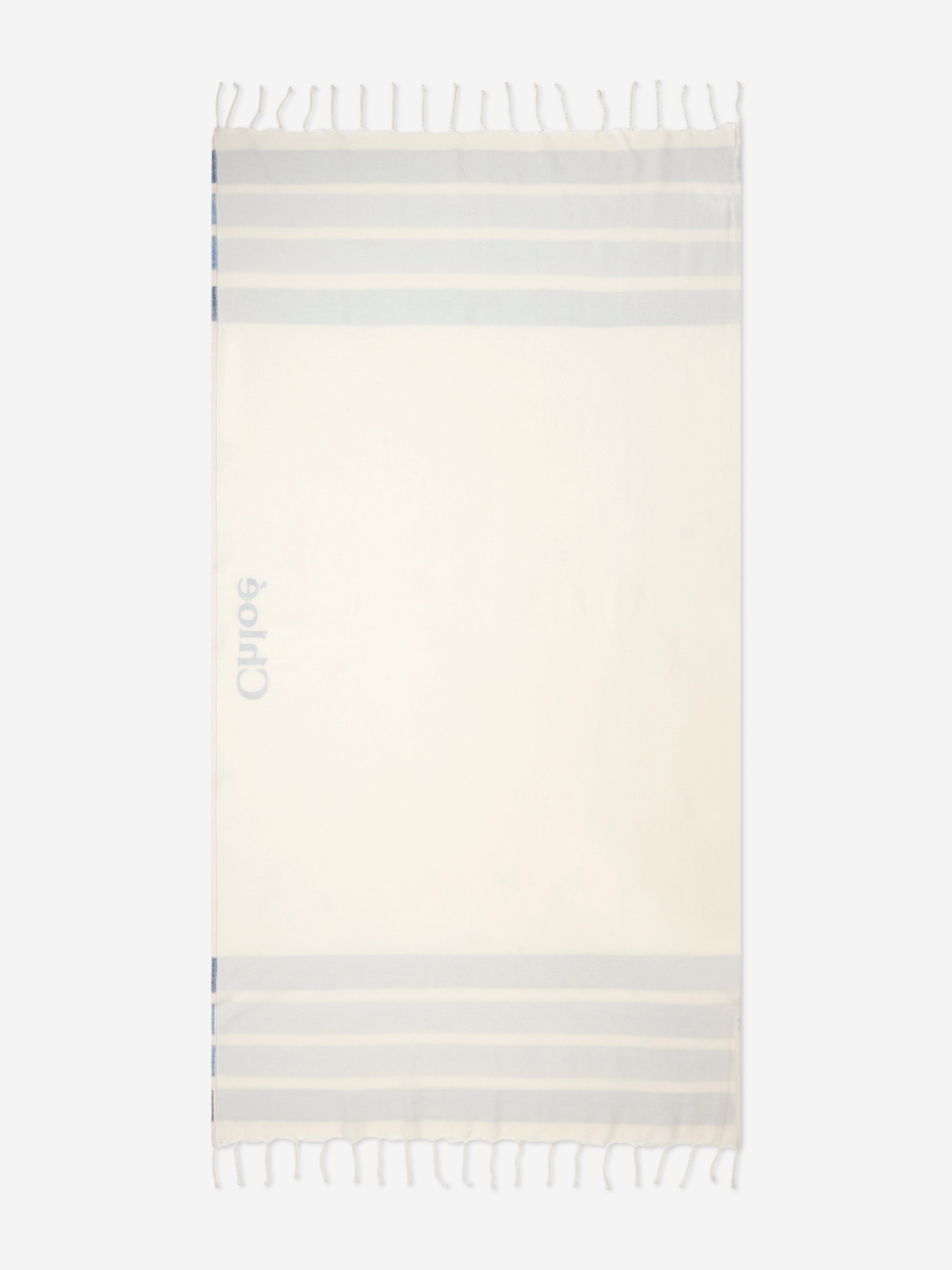 Chloé Girls Striped Beach Towel in Ivory