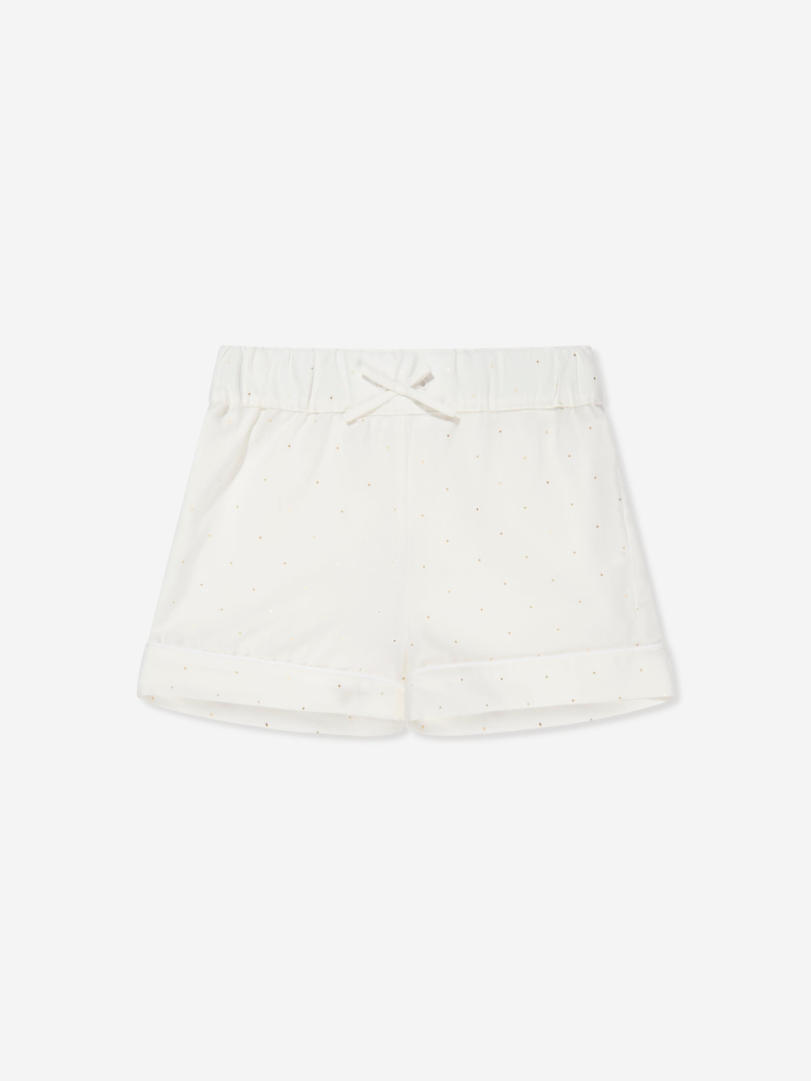 Chloé Girls Organic Cotton Short Pyjama Set In Ivory