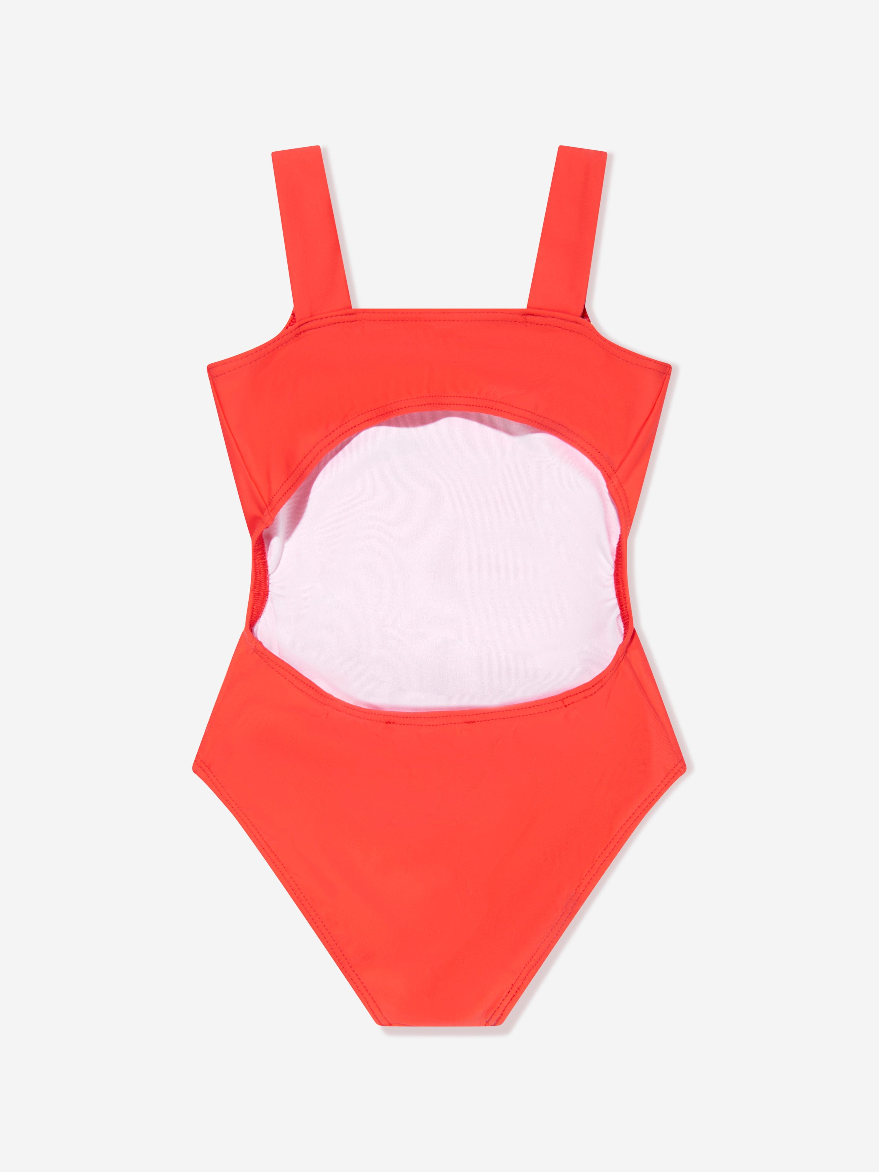 Chloé Girls Logo Swimming Costume in Orange