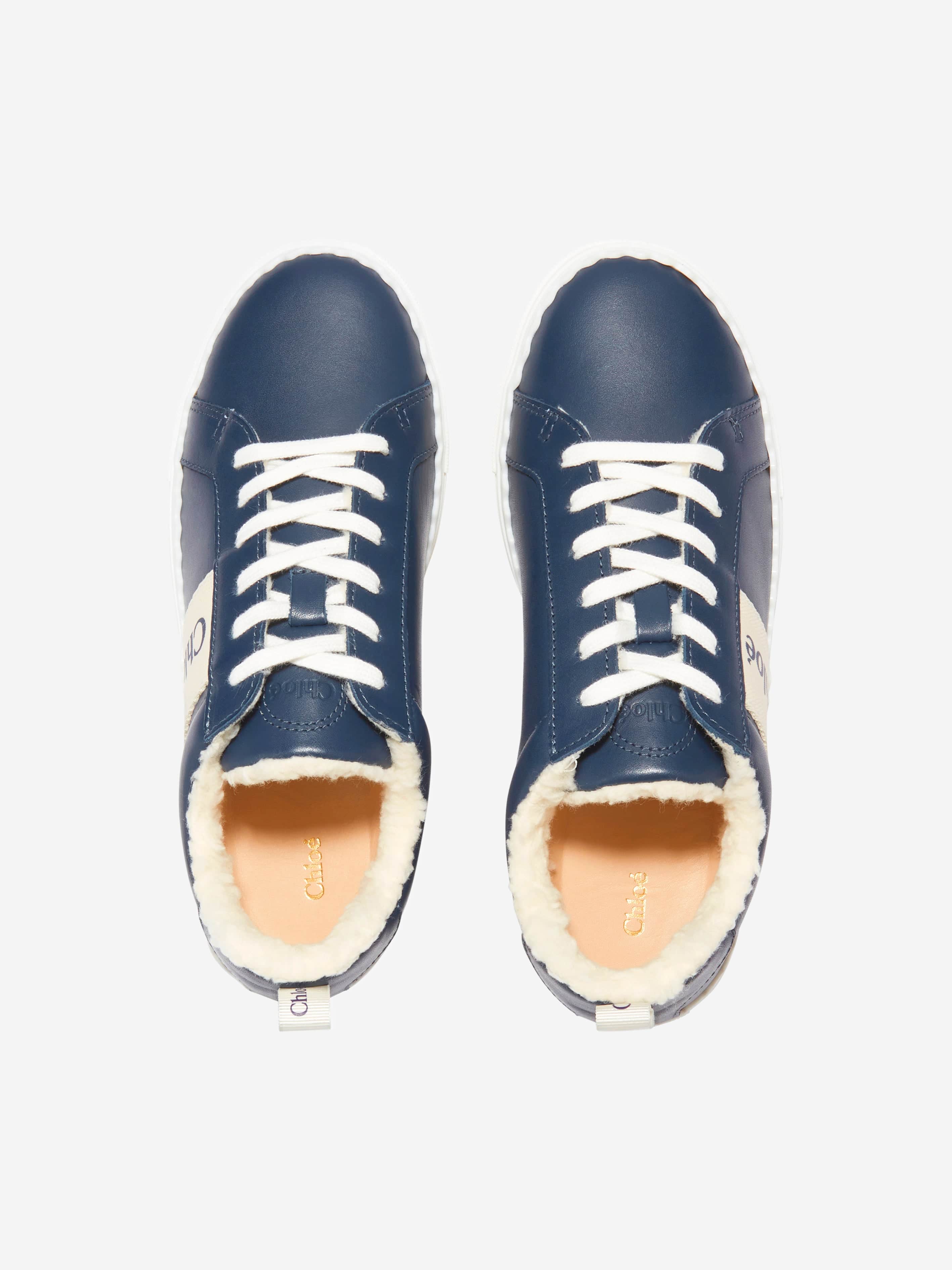 Chloé Girls Leather Logo Trainers